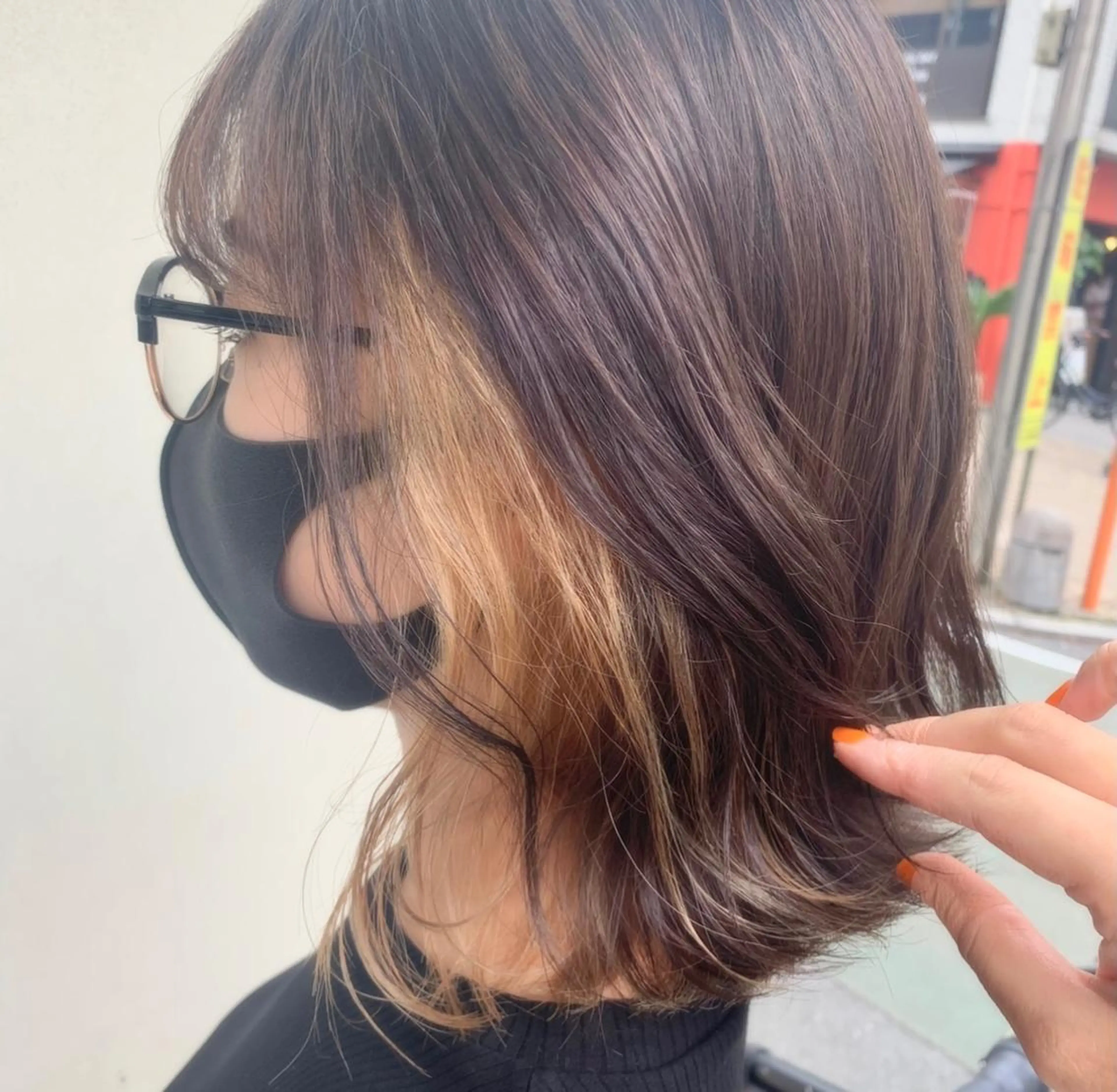 ミディアム カラー カット ヘアカラー ボブ/美髪矯正 /佐藤　奈巳のヘアスタイル