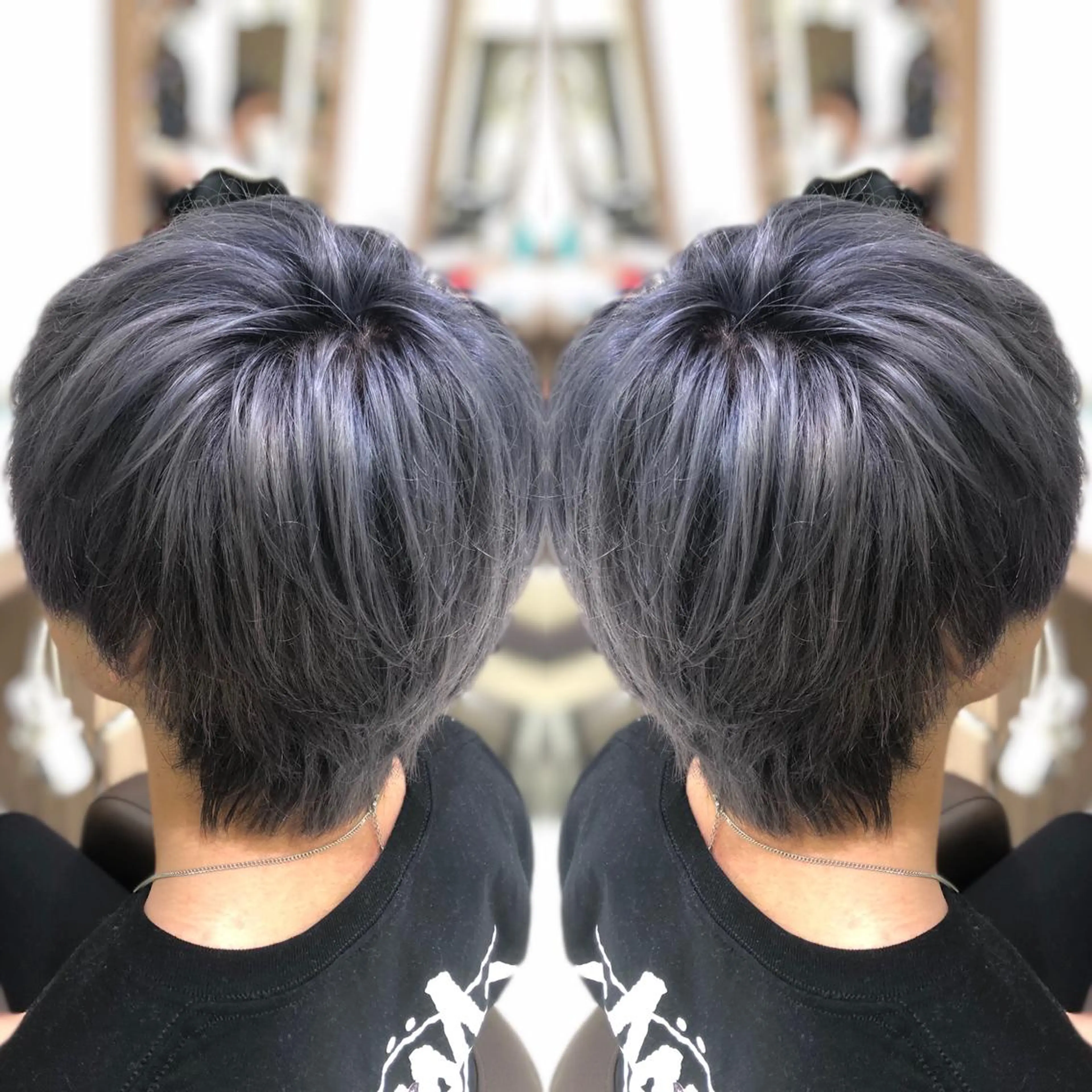 カラー メンズ 韓国レイヤー×透明感 カラー/山崎一輝のヘアスタイル