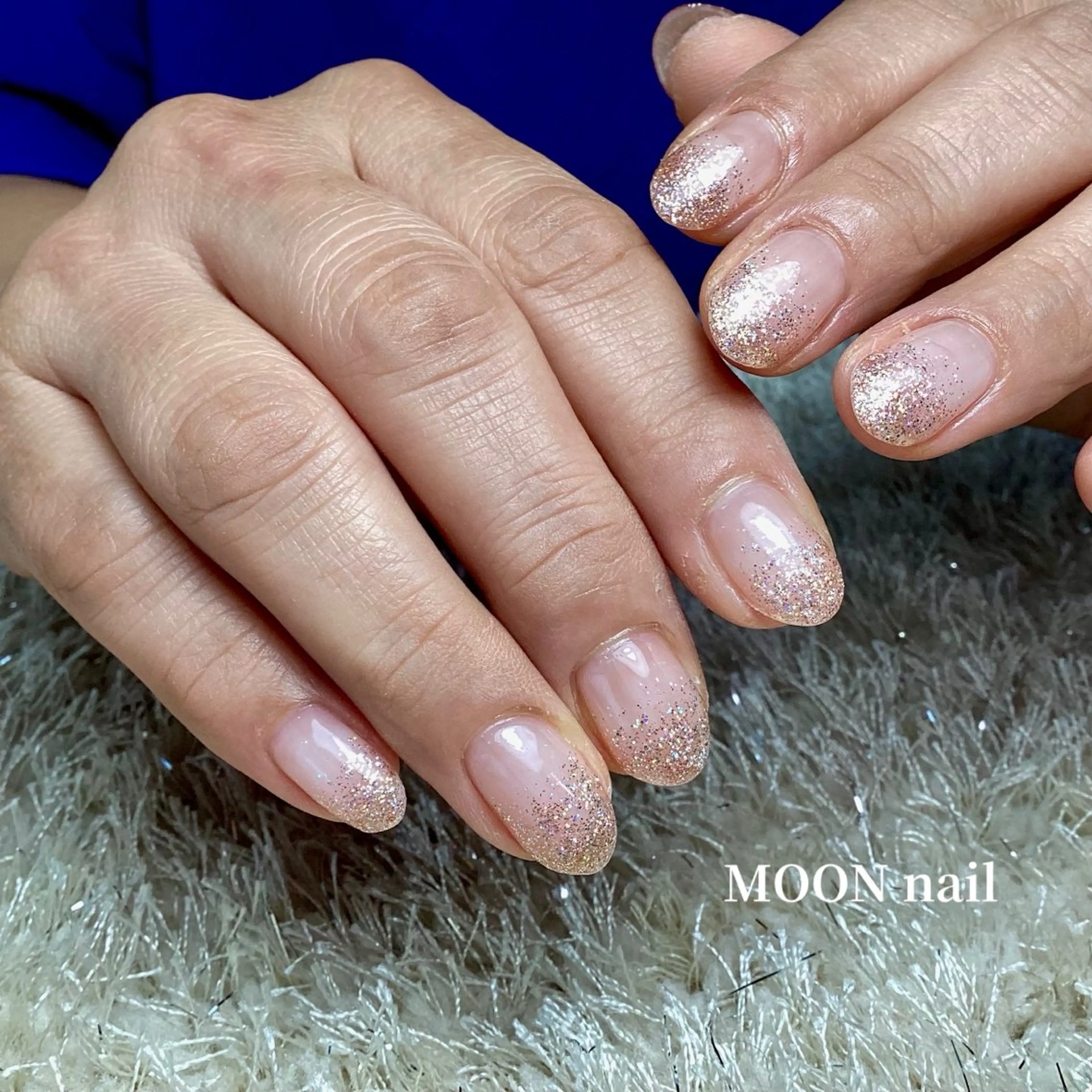 ネイル ラメ(グリッター) ラメグラデーション ハンドネイル 浦添 MOON  nailのネイルデザイン