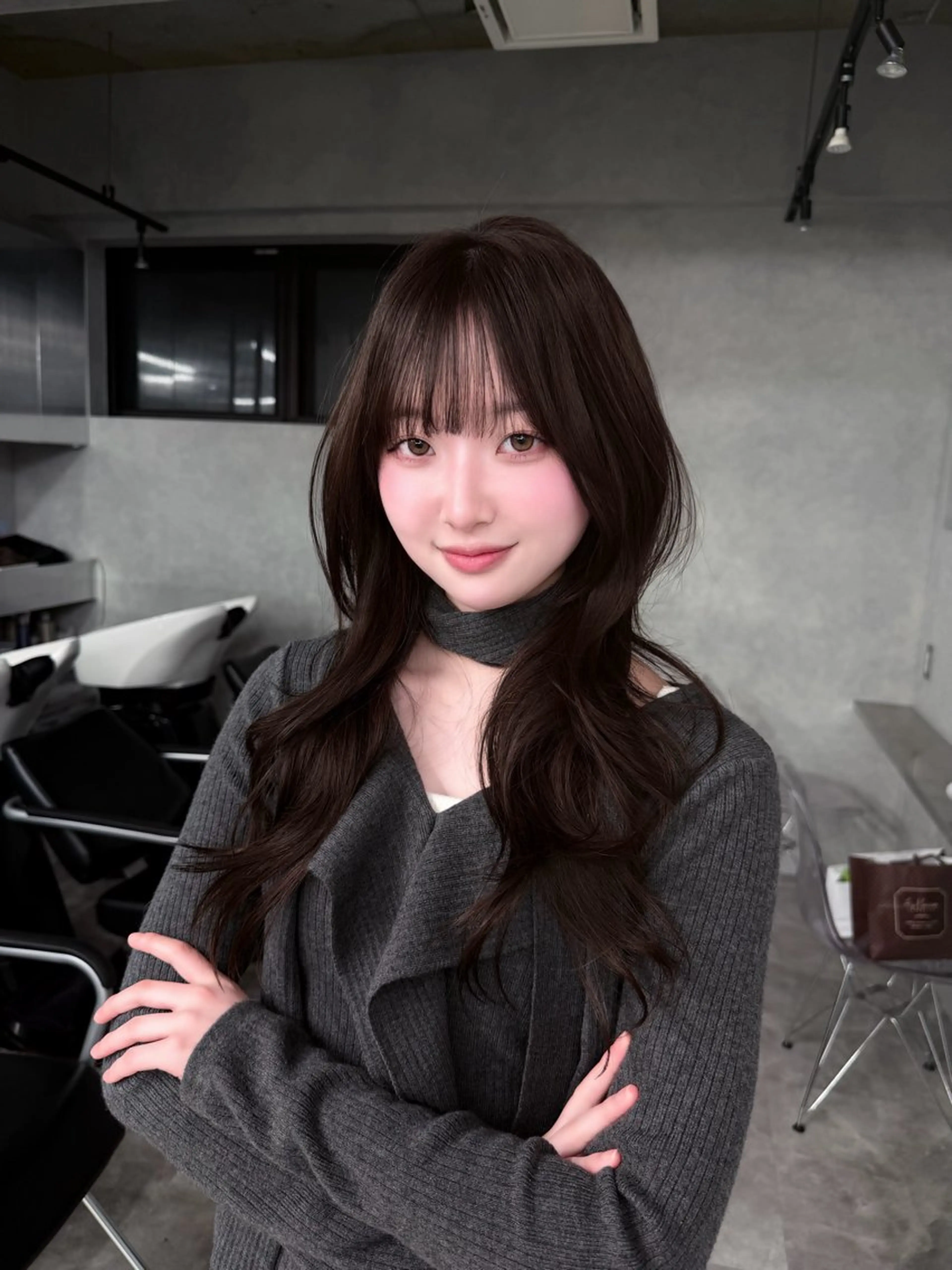 ロング ヘアセット ハイトーン/渋谷 韓国風/Narukaのヘアスタイル