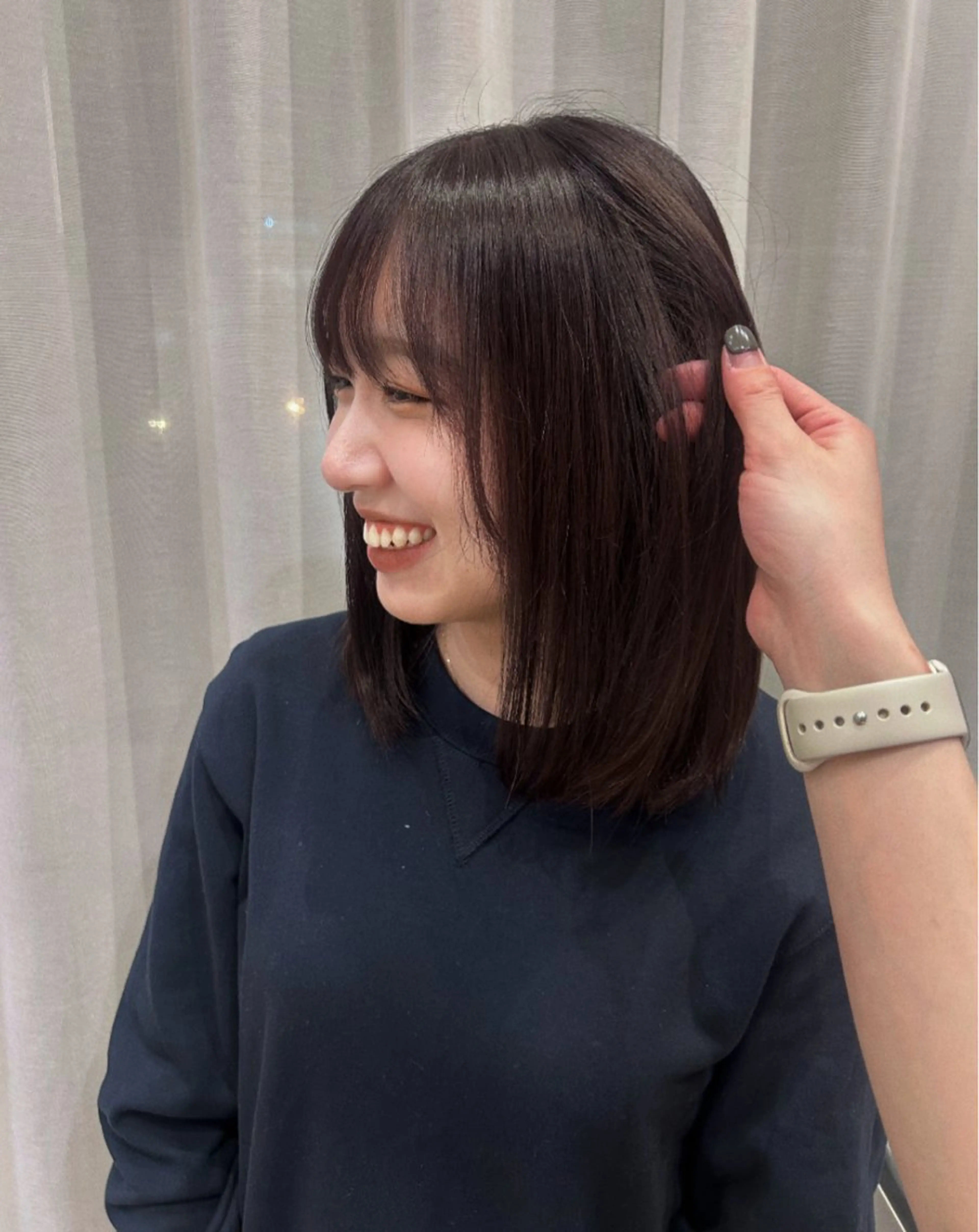 ミディアム 縮毛矯正 moe/名古屋美容室 /モデル募集のヘアスタイル