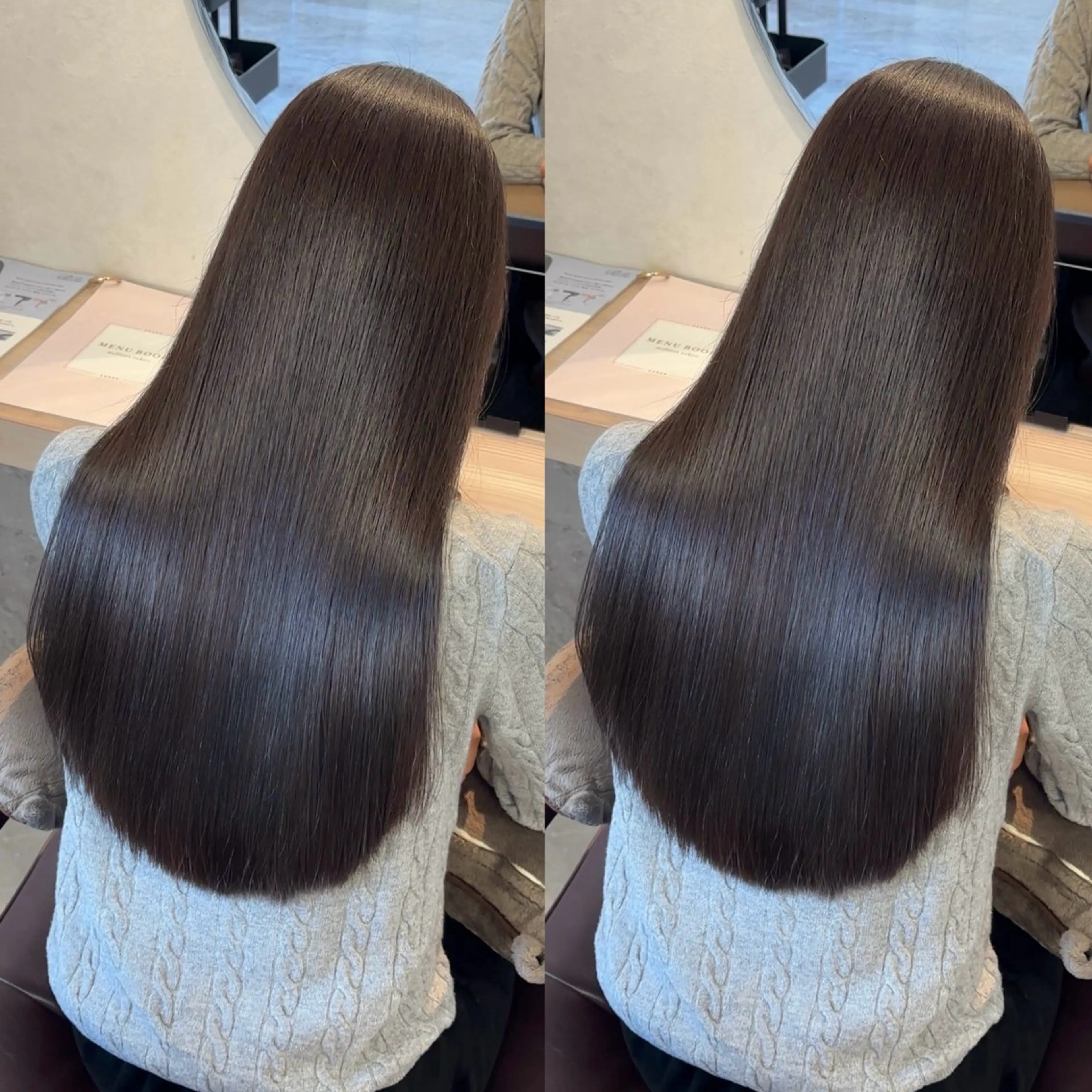 ロング カラー カット 縮毛矯正 トリートメント 髪質改善🫧ベージュ 椙山 響のヘアスタイル