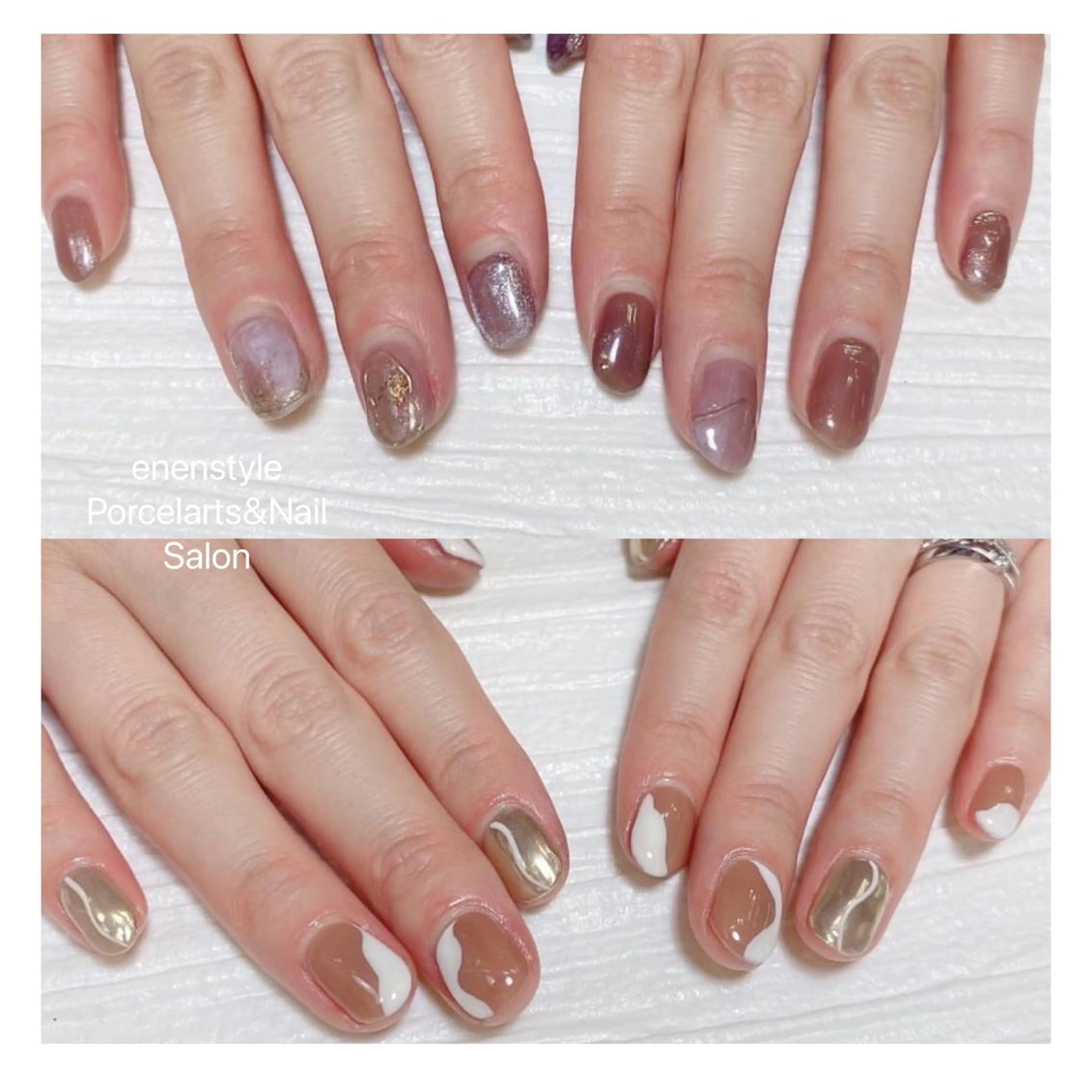 ショート ネイル ハンドネイル 👑enen style👑のネイルデザイン