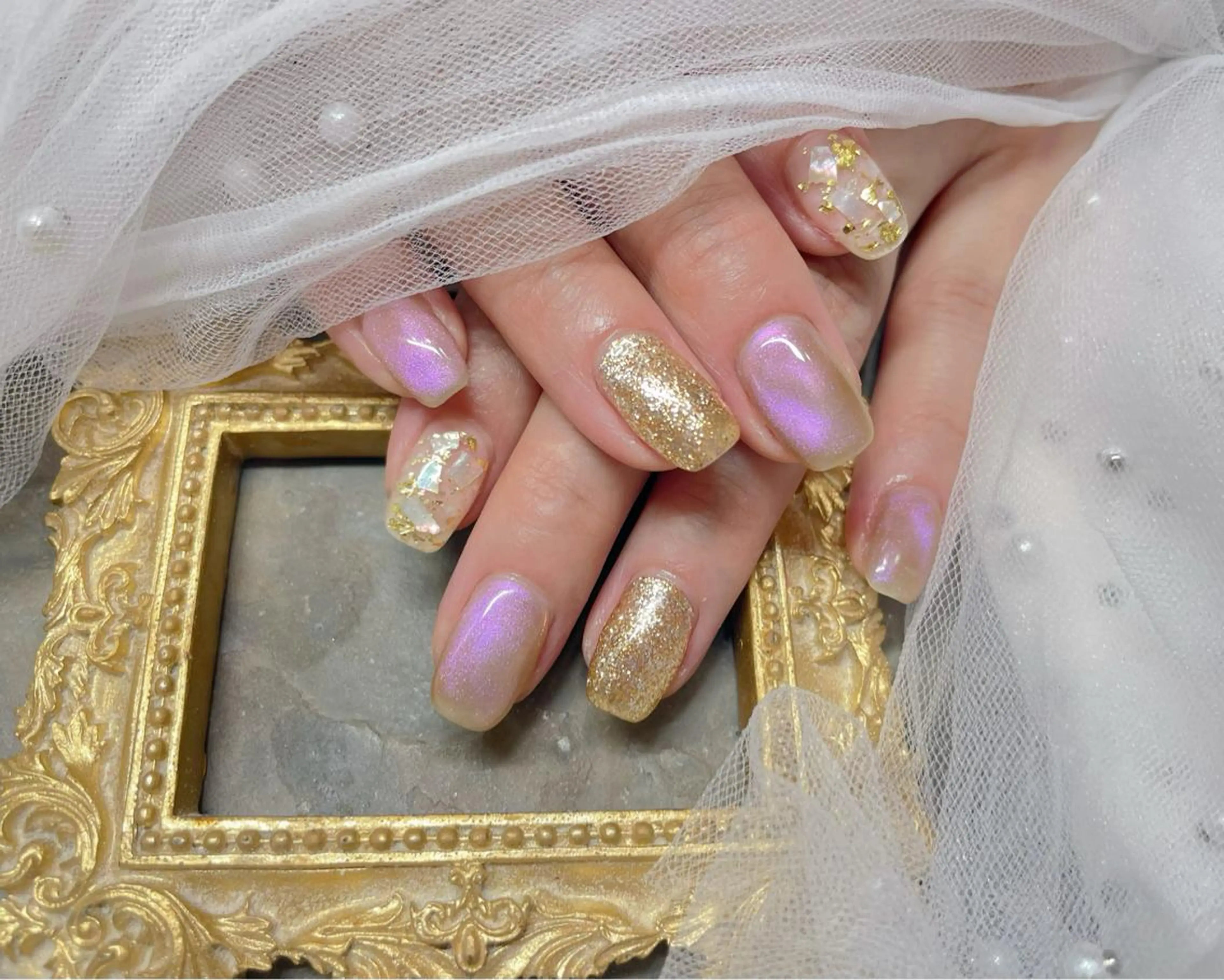 ネイル ハンドネイル マジック ミラーのネイルデザイン