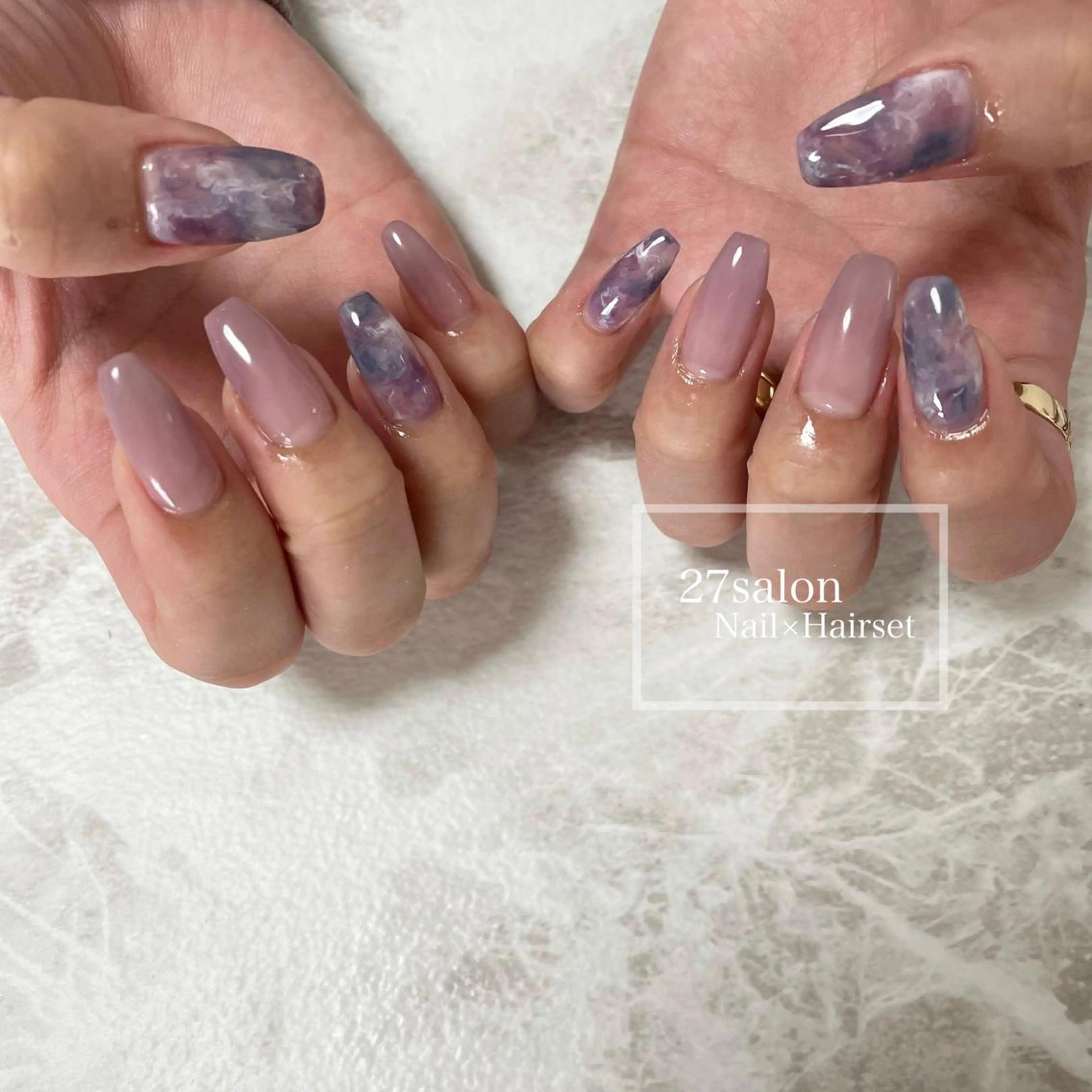 ネイル グラデーション パープル 27salon yuinaのネイルデザイン