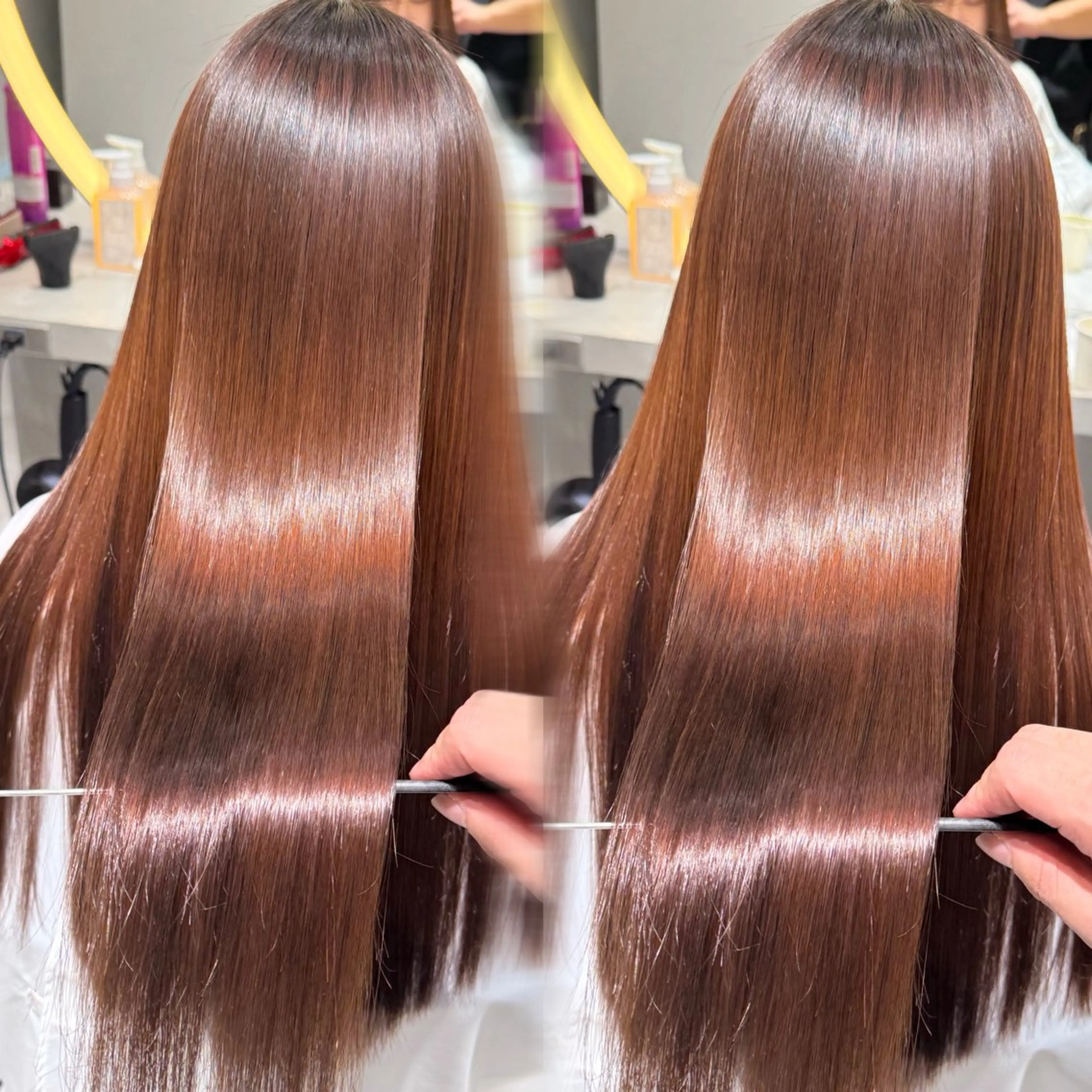 ロング 縮毛矯正 トリートメント 縮毛矯正 ♡Aira♡lond /グレージュ/縮毛のヘアスタイル