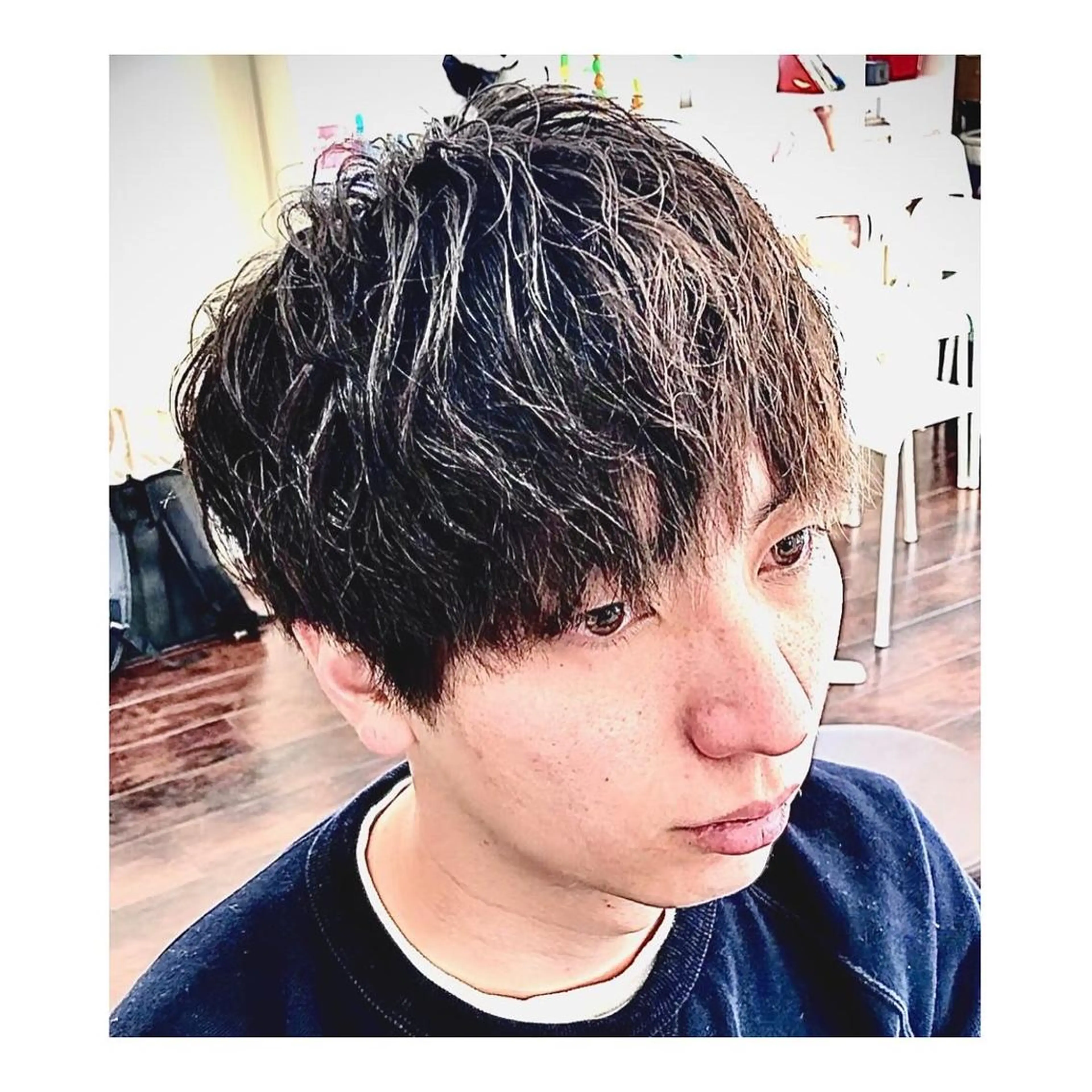 ショート カラー パーマ ヘアアレンジ メンズ メンズパーマ メンズツイストパーマ ツイストパーマ カット share salon n'est-ce pa(シェアサロン　ネセパ)所属・men's特化　石井 貴章のヘアスタイル