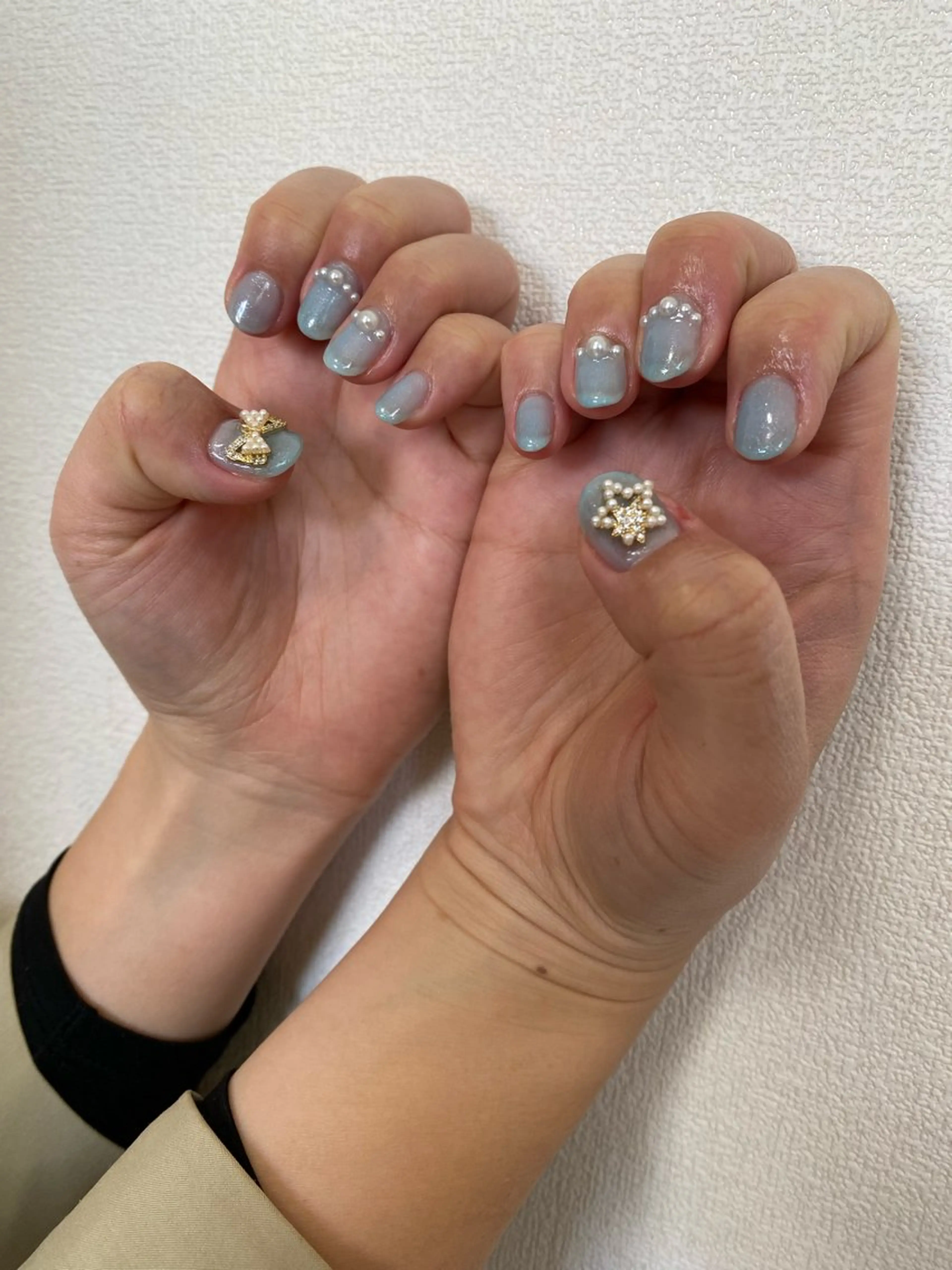 ネイル ラメ(グリッター) 水色 持ち込み 自宅サロン FeelFreeのマツエク・マツパデザイン