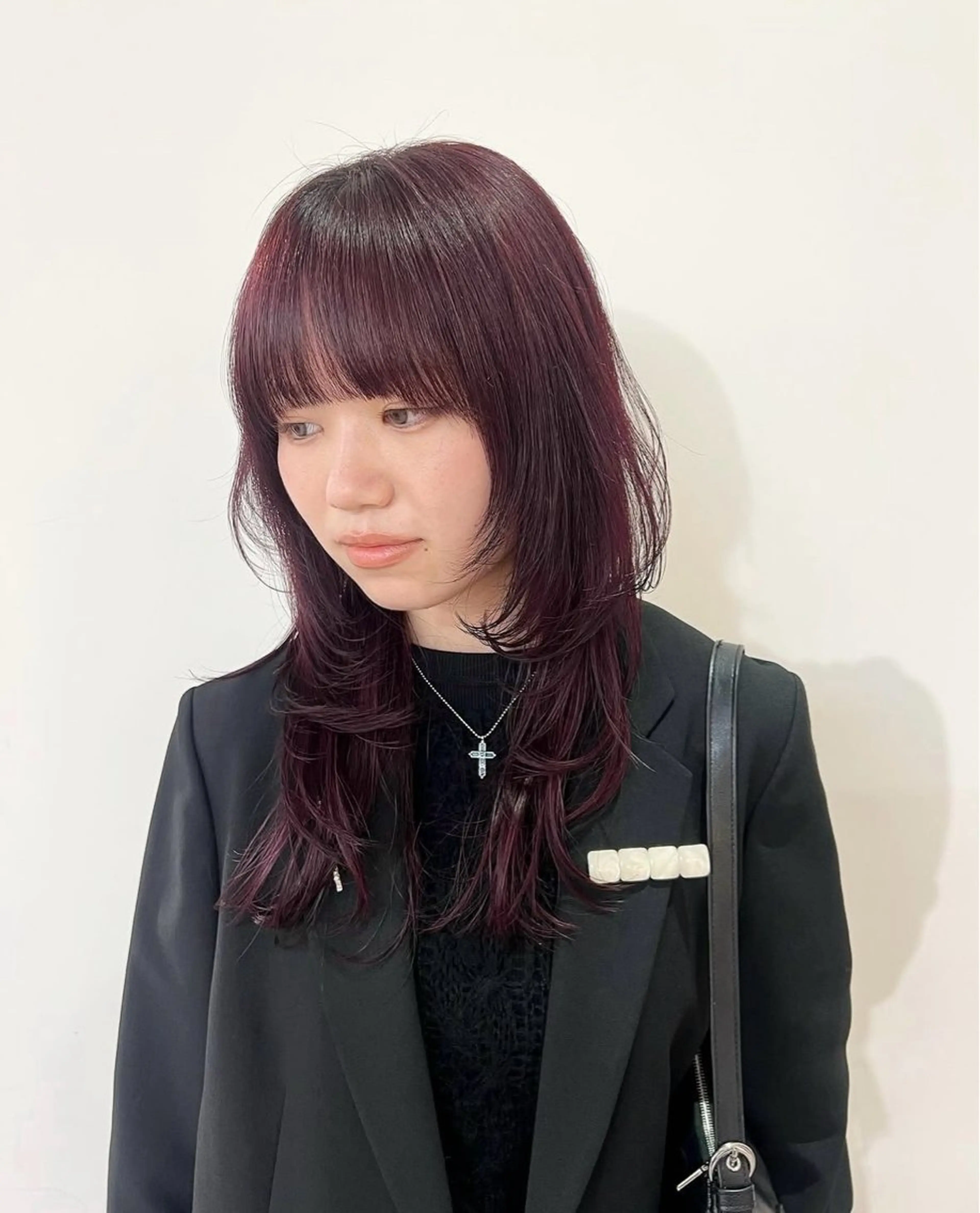 【U24】ブリーチなし暖色カラー/初カラーにオススメ♥️✨・ワインレッド・チェリーレッド・カシスピンク・ピンクブラウンの写真