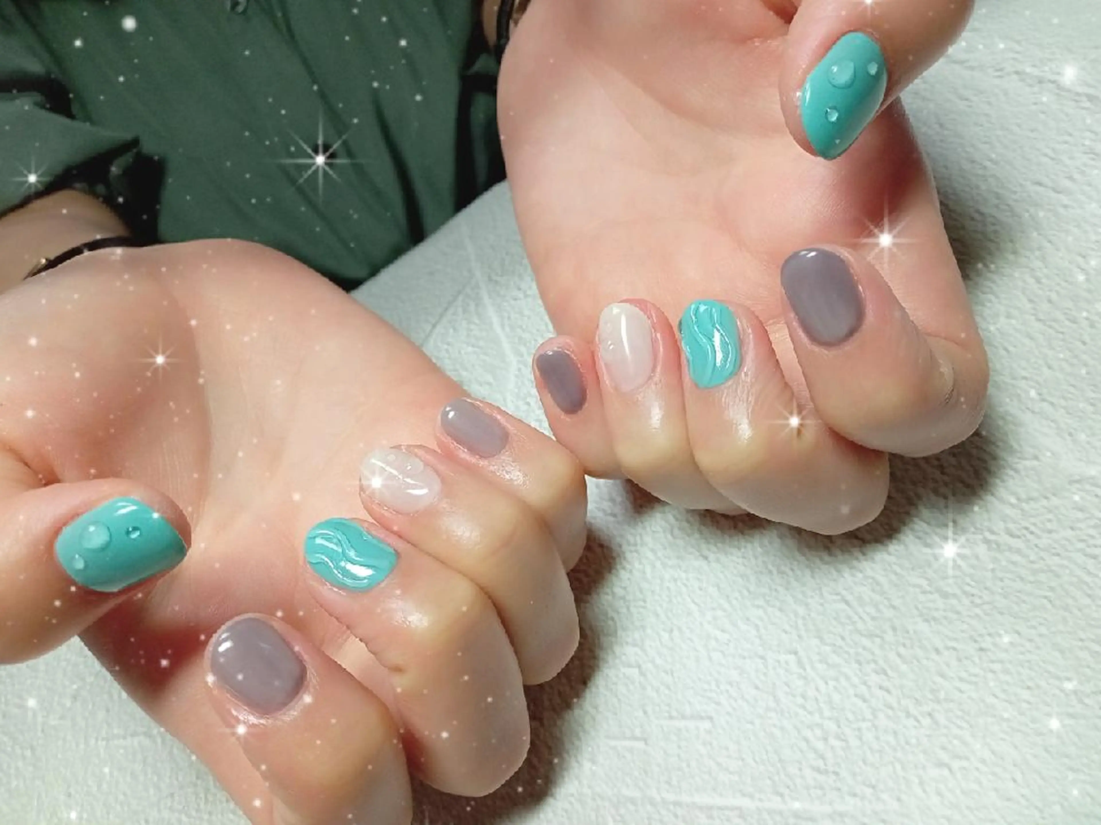 ネイル ニュアンスネイル 夏ネイル ハンドネイル flure de neige yukiのネイルデザイン