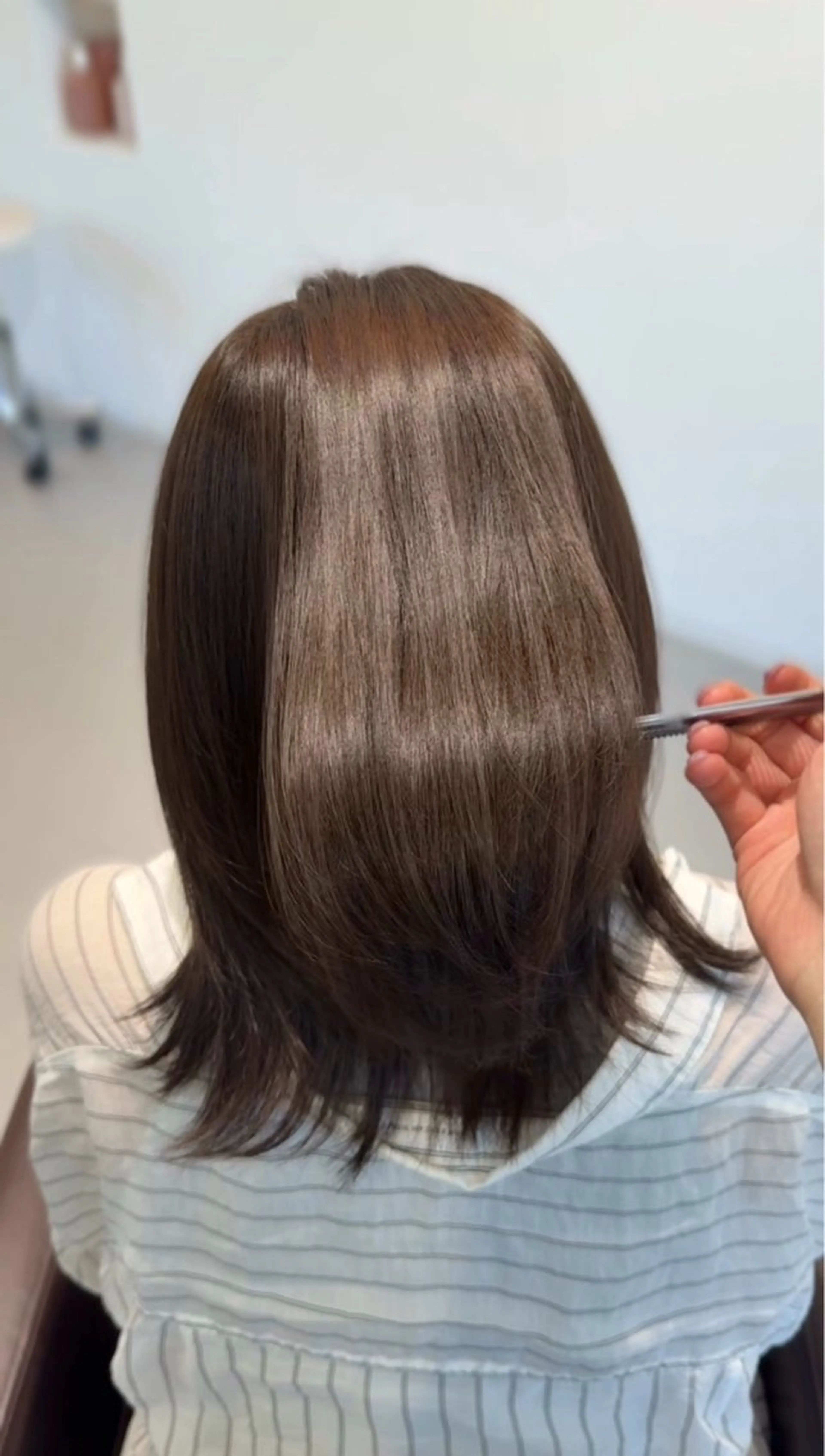 セミロング カット ヘアカラー トリートメント ️🫧透明感カラー& 髪質改善🎀いさきのヘアスタイル