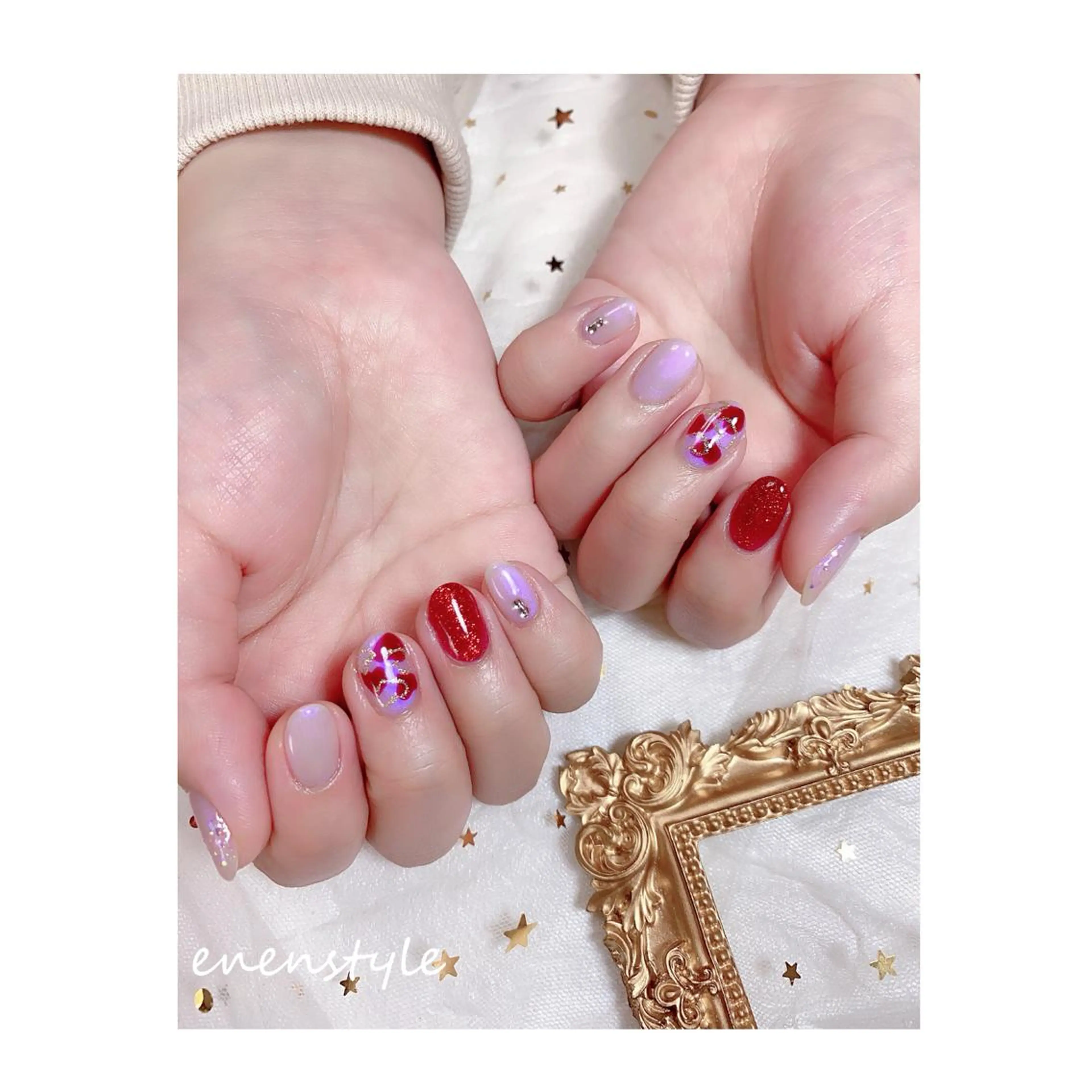 ショート ネイル ジェルネイル ハート ニュアンスネイル オフィスネイル ワンカラーネイル ハンドネイル 👑enen style👑のネイルデザイン