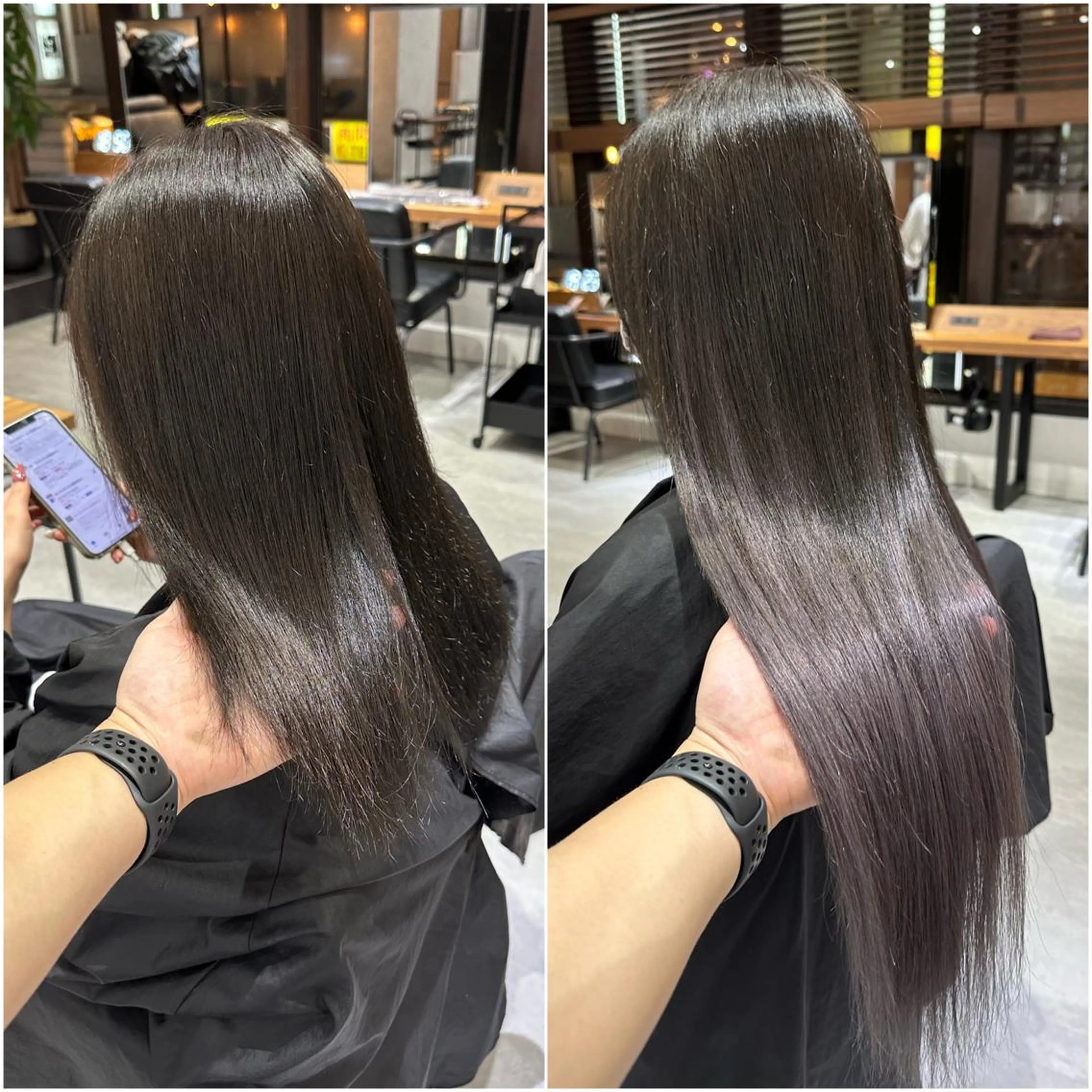 ロング カラー シールエクステ アッシュ ダークグレー エクステ ヘアカラー エクステ KEISUKE🐶 カラー✨エクステのヘアスタイル