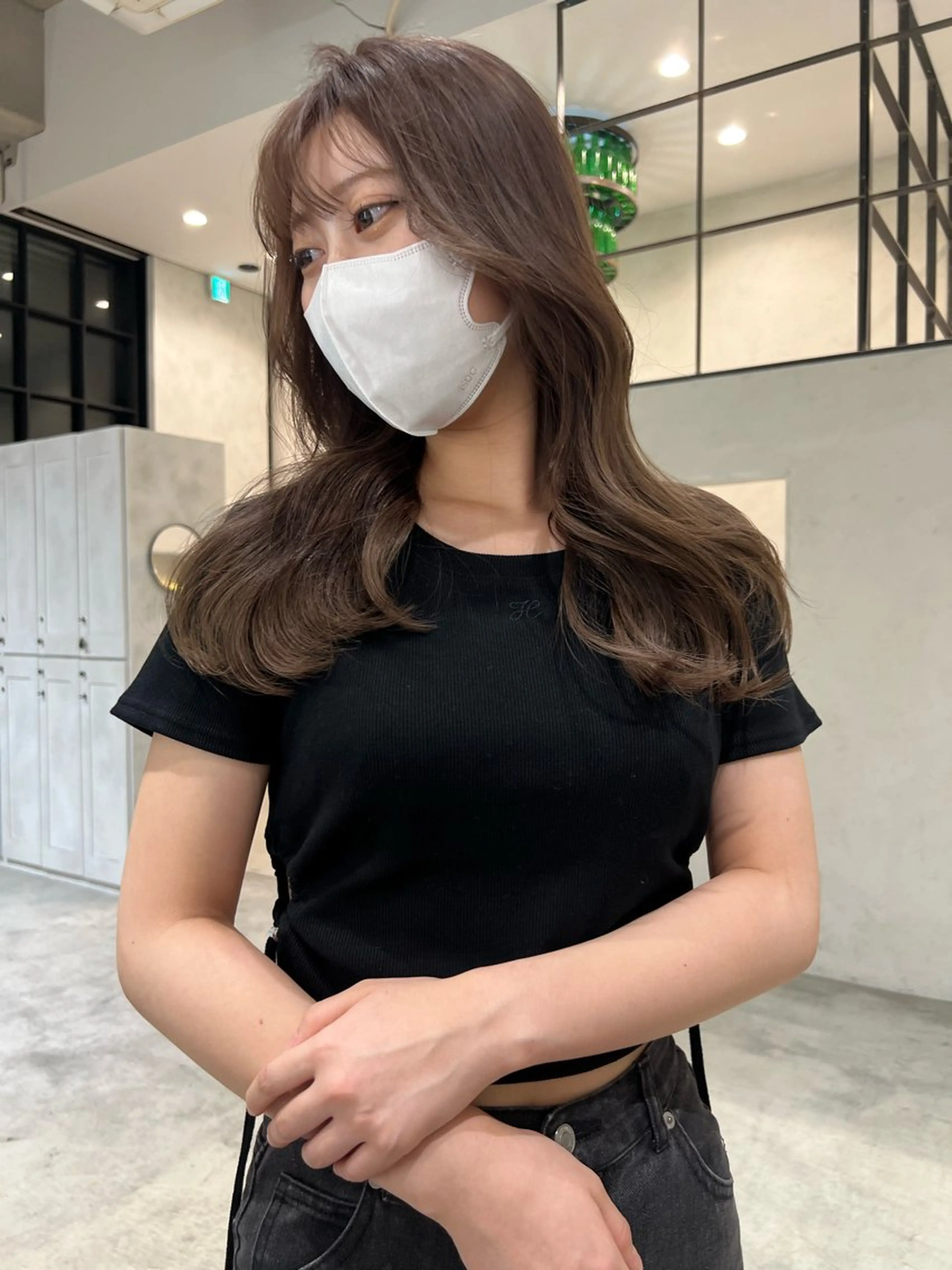 ロング カラー ヘアアレンジ ベージュカラー 名古屋/落ちる黒 黒染め落としのヘアスタイル