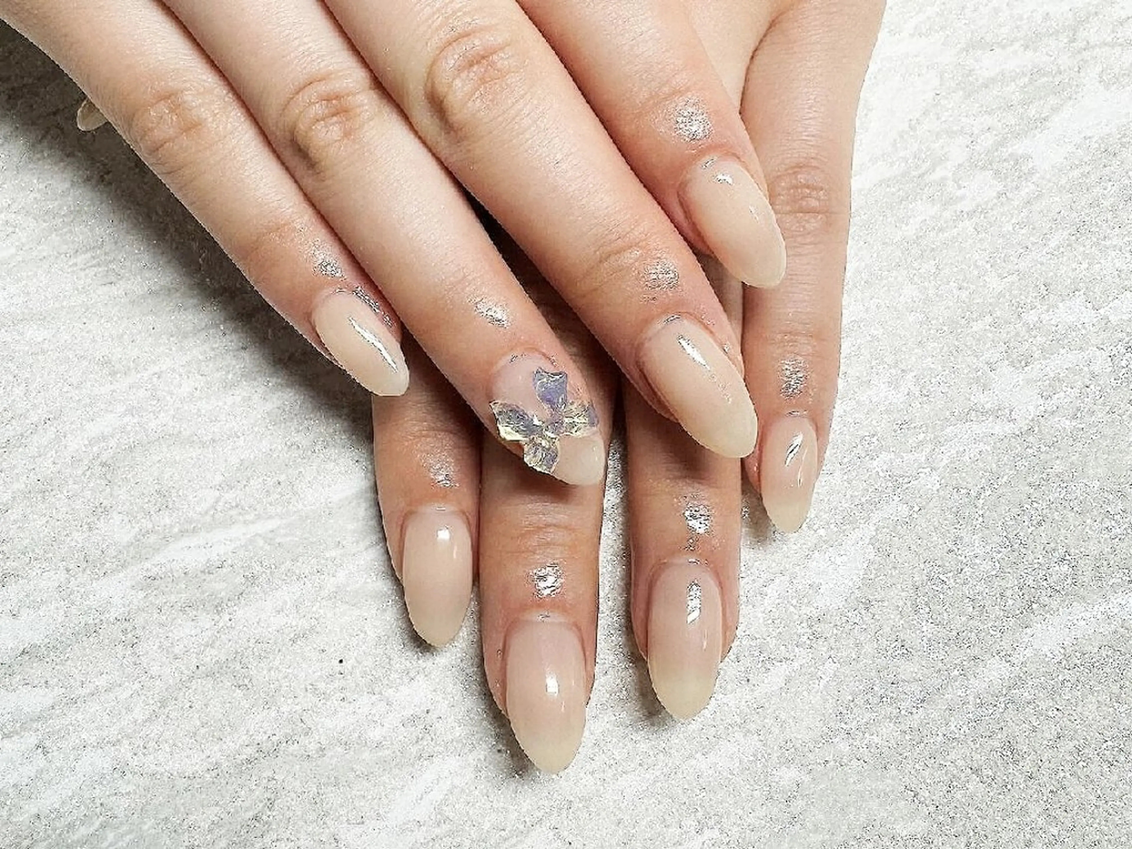 ネイル ブラウン ハート 韓国ネイル リボン JULIE NAILのネイルデザイン