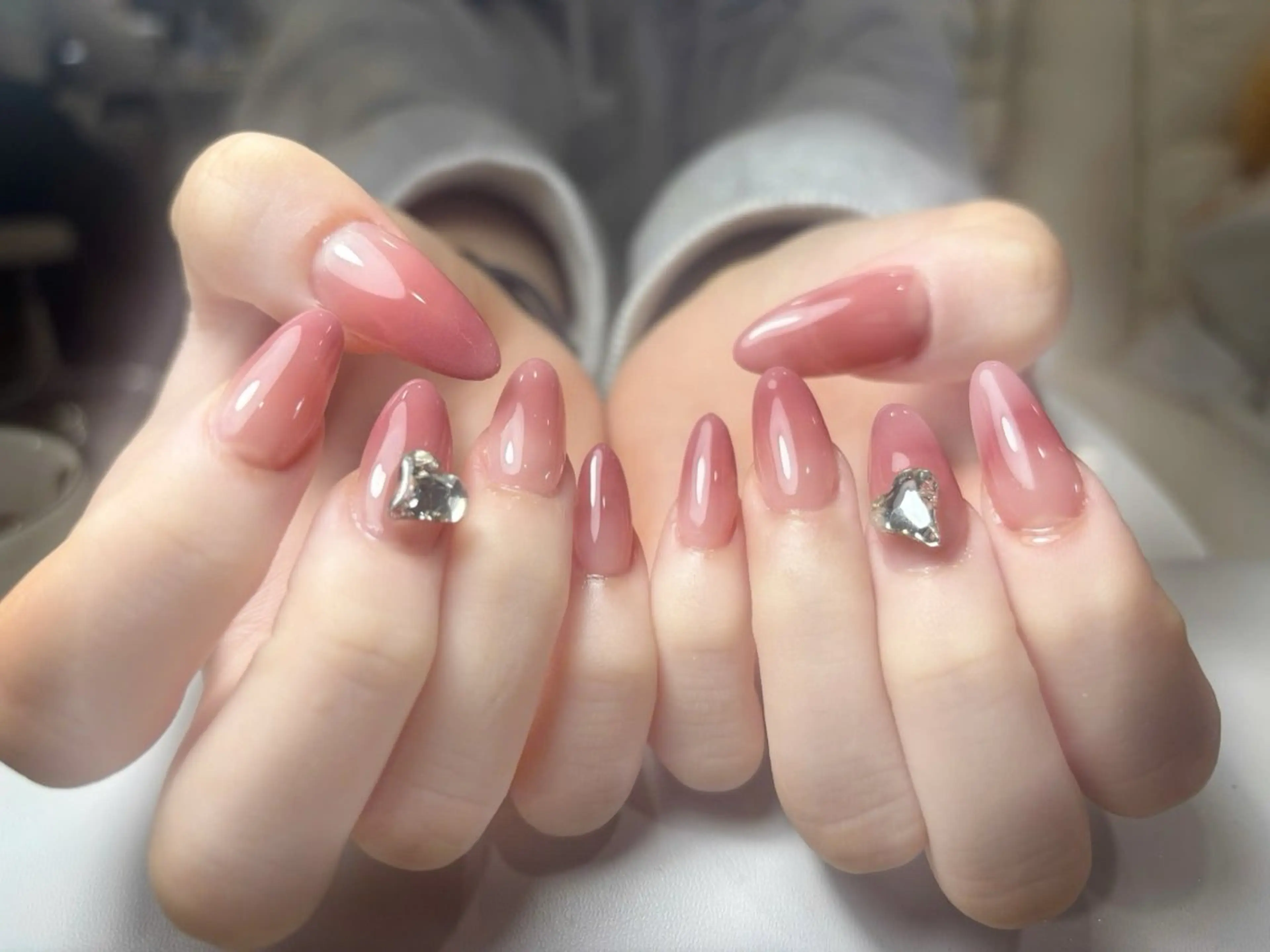 ネイル 韓国ネイル ピンク シンプルネイル ハンドネイル ハンドケア LYYM Salonのネイルデザイン