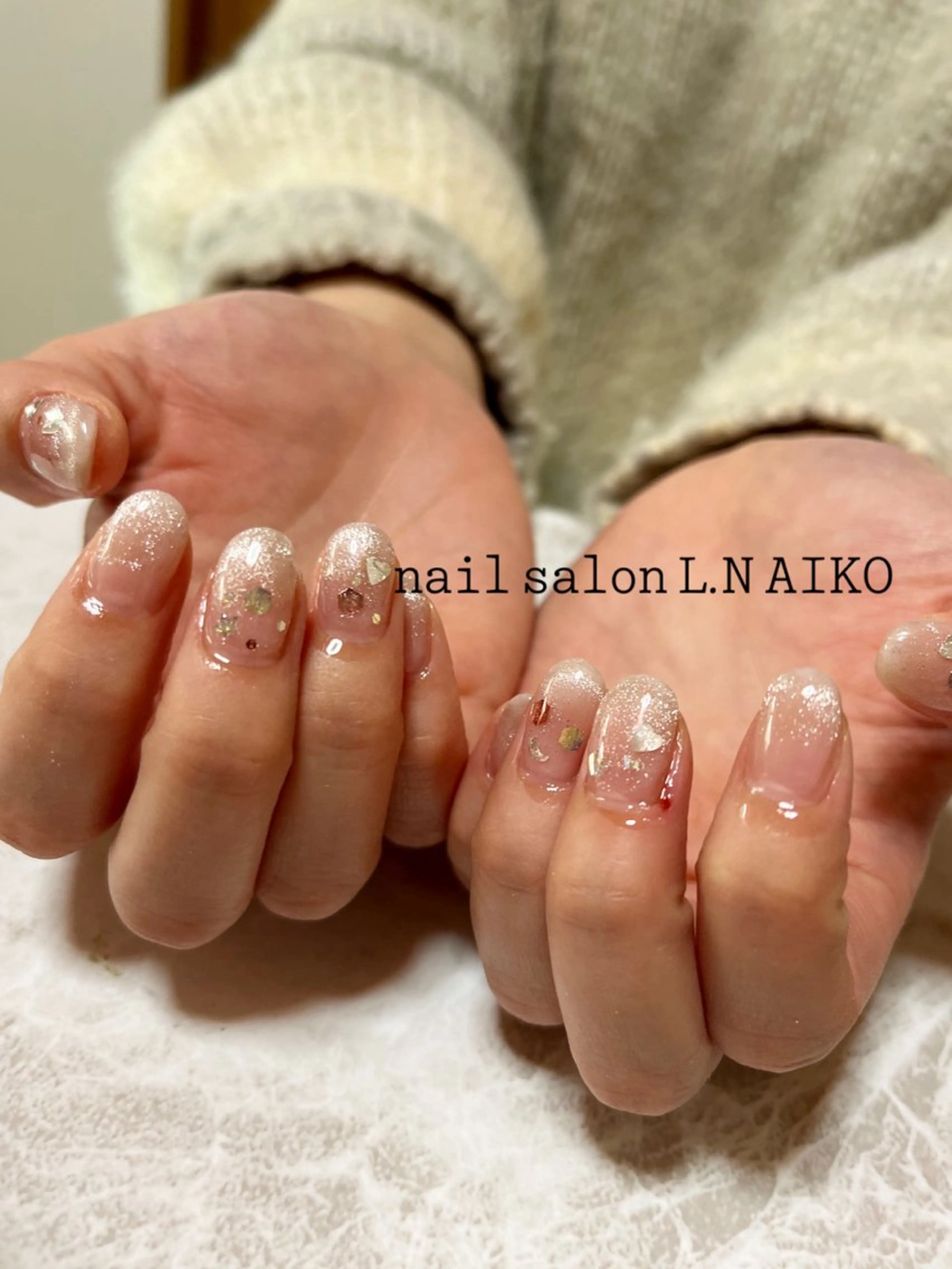 ネイル フレンチネイル マグネットネイル マグネットフレンチ nail salon L.Nのネイルデザイン