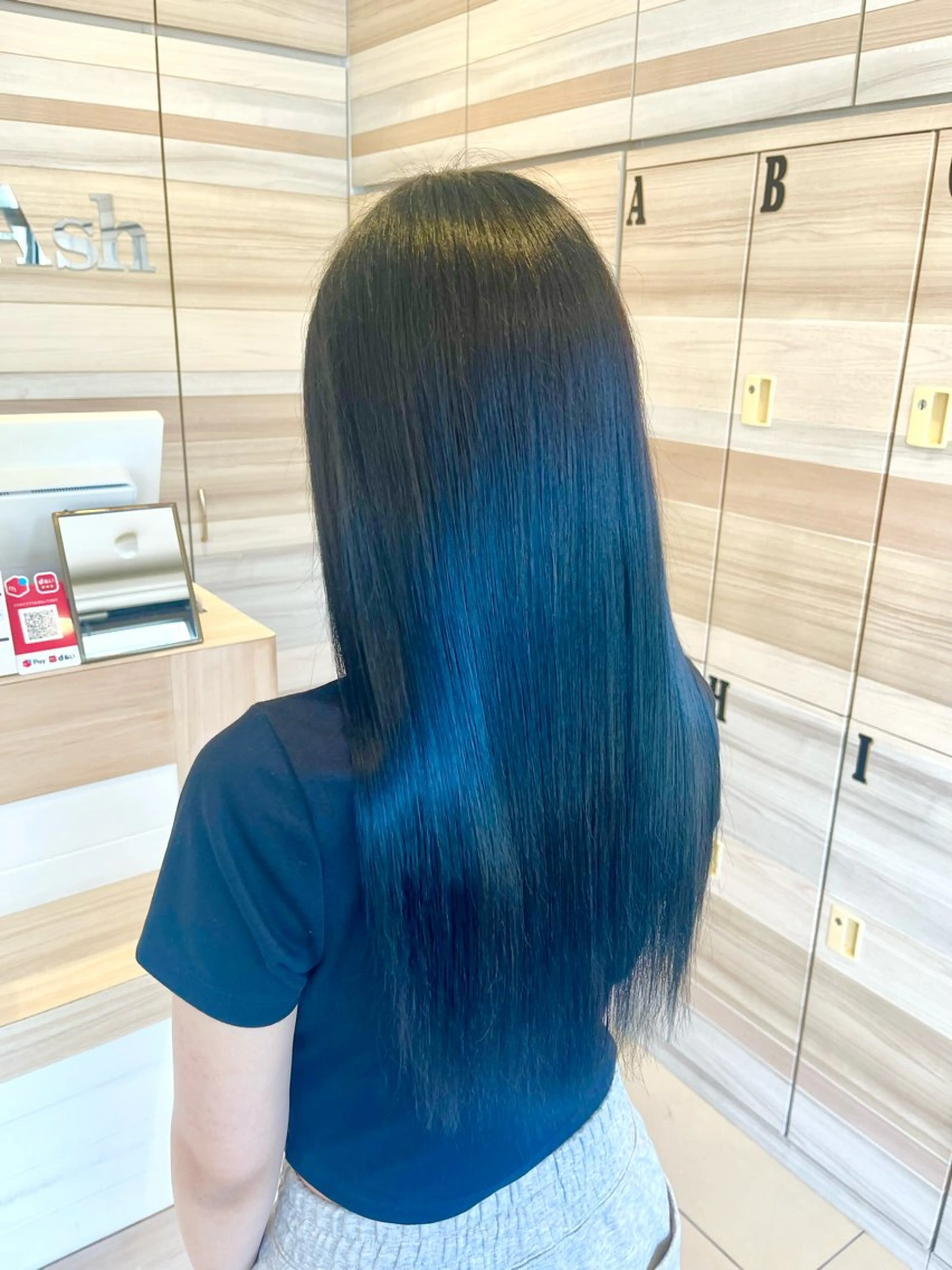 ロング カラー 黒髪 ブルーカラー ブルーブラック ヘアカラー メンズヘア特化/ 菊島樹希のヘアスタイル