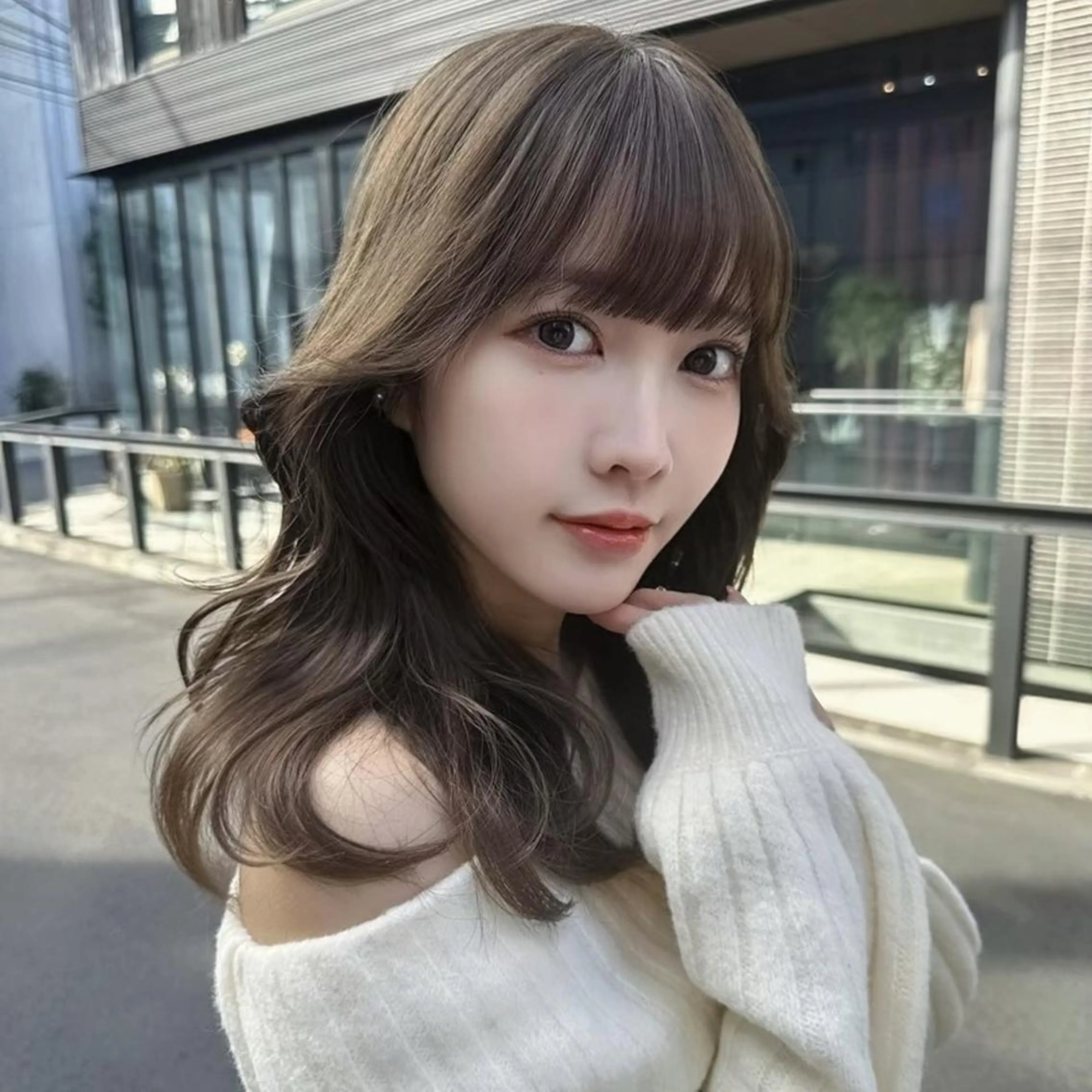 カラー 赤み消し🌿韓国風 ヘア🌿福岡美容室のヘアスタイル