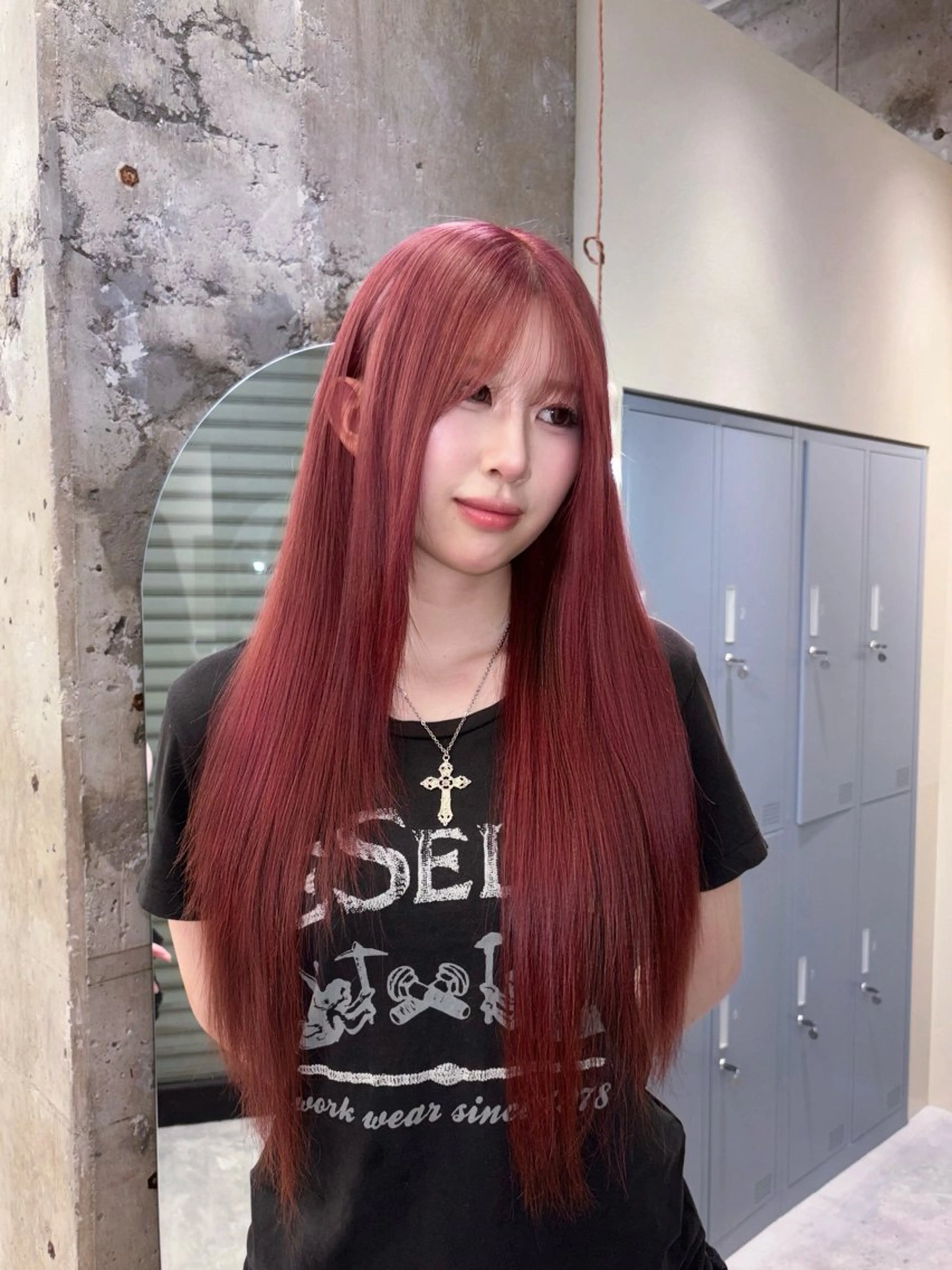 ロング カラー ピンクカラー ヘアカラー 名駅/GEM lit risaのヘアスタイル