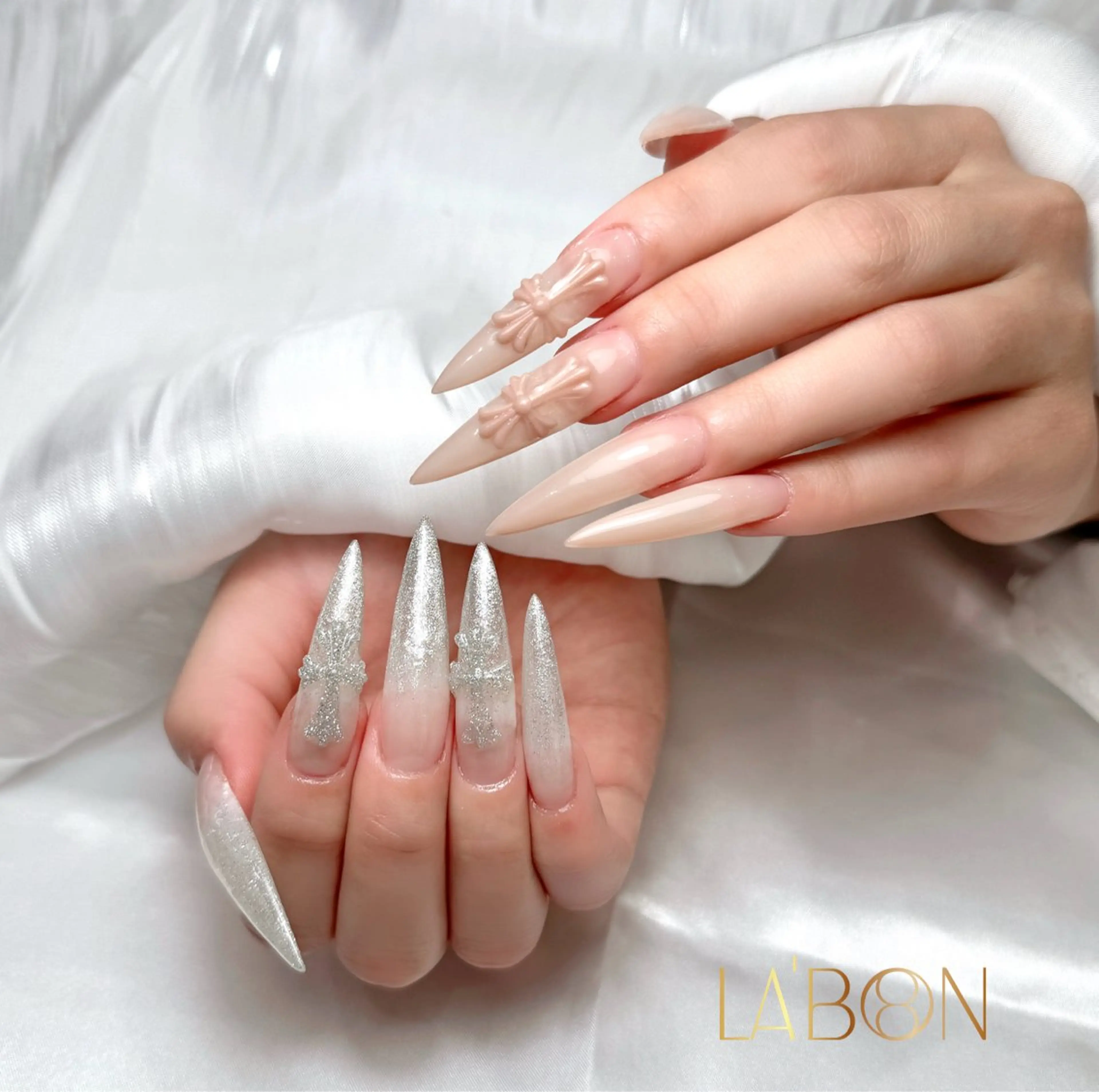 ネイル アートネイル ジェルネイル キラキラネイル 韓国ネイル ロングネイル Labon Nails Artのネイルデザイン