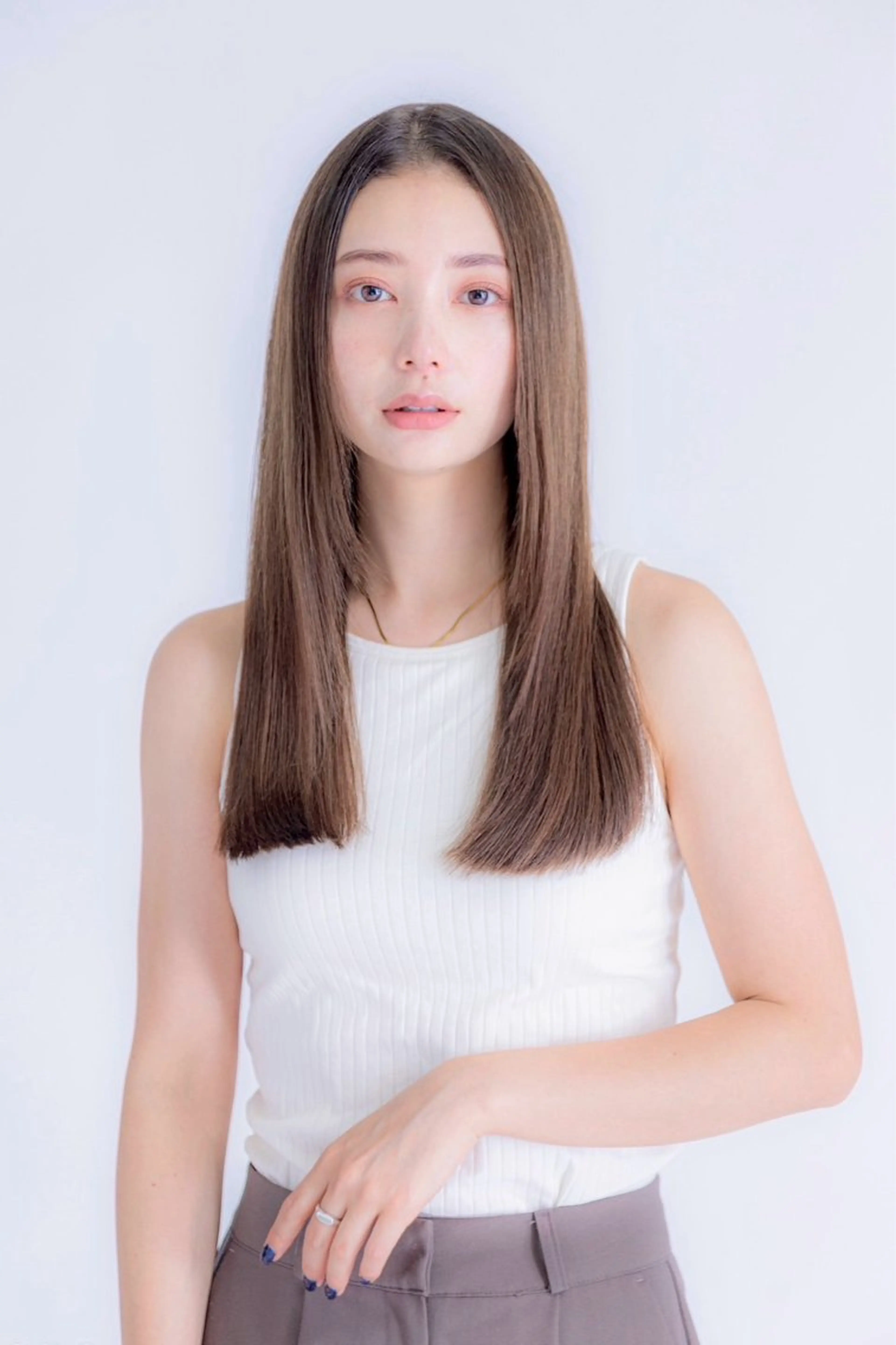 セミロング カット ヘアカラー トリートメント 髪質改善/韓国風 恵比寿/Renのヘアスタイル