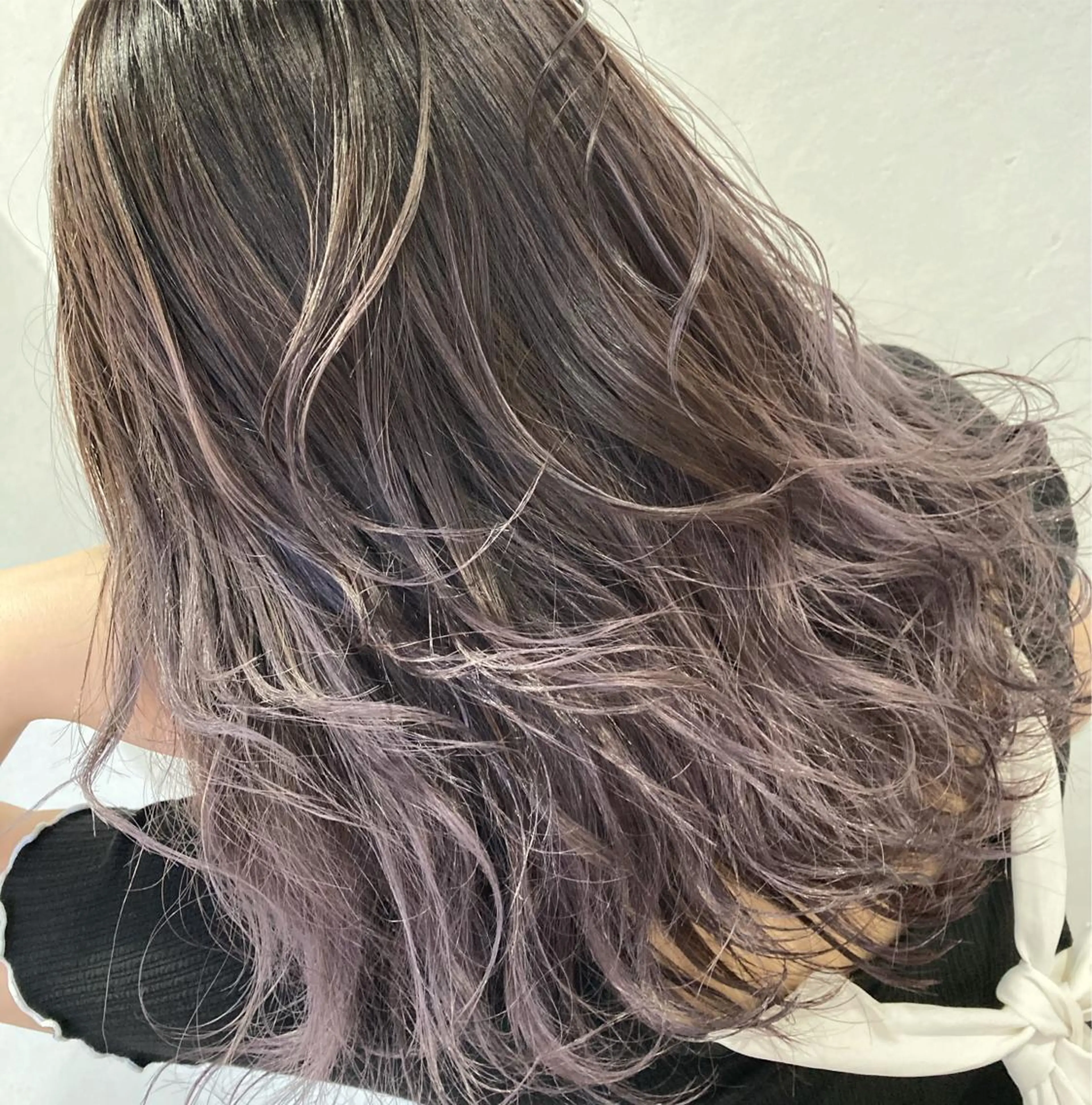 セミロング カラー パーマ ブリーチ毛縮毛矯正 👑山口のヘアスタイル