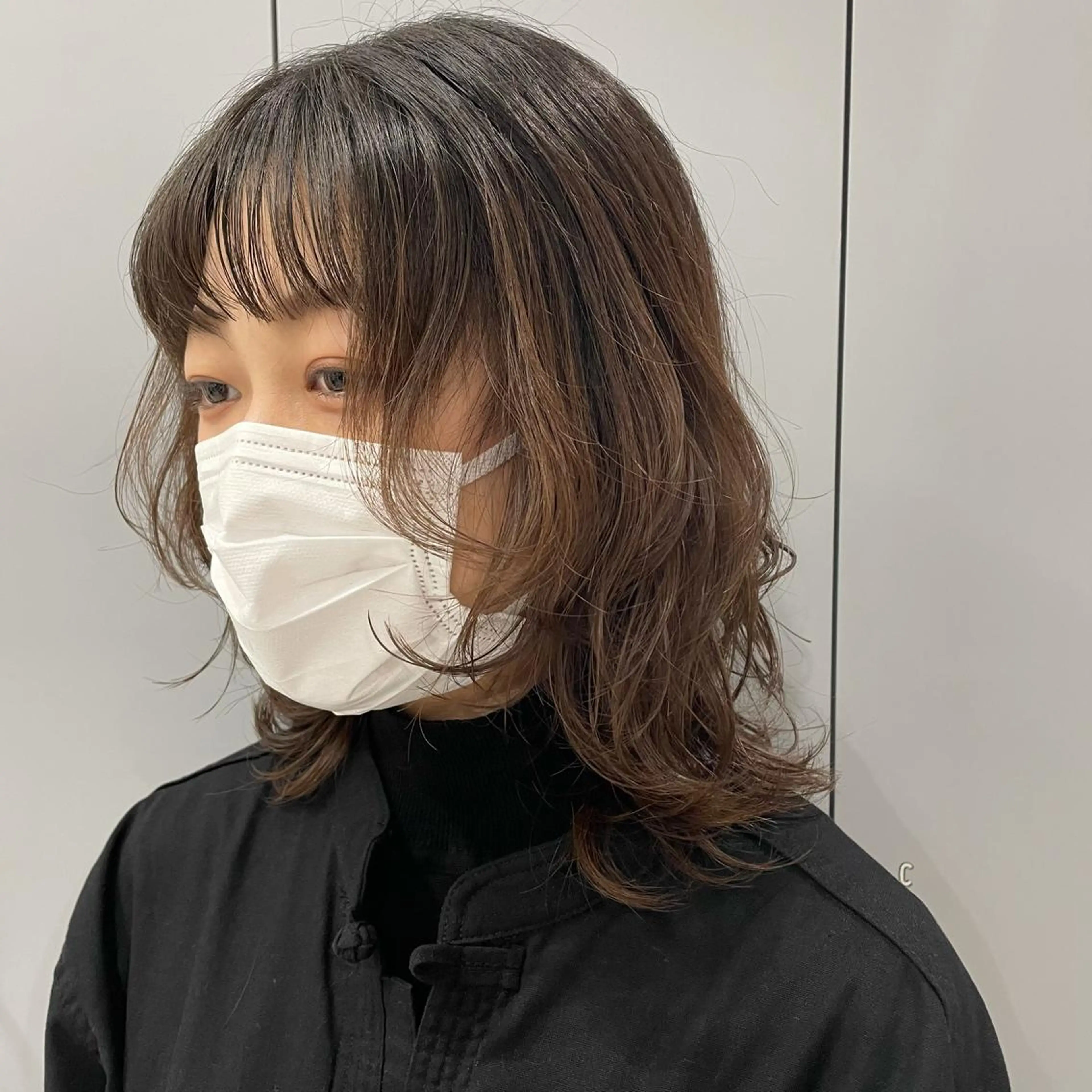 ミディアム パーマ ミディアムパーマ カット パーマ 狩野 羅夢のヘアスタイル