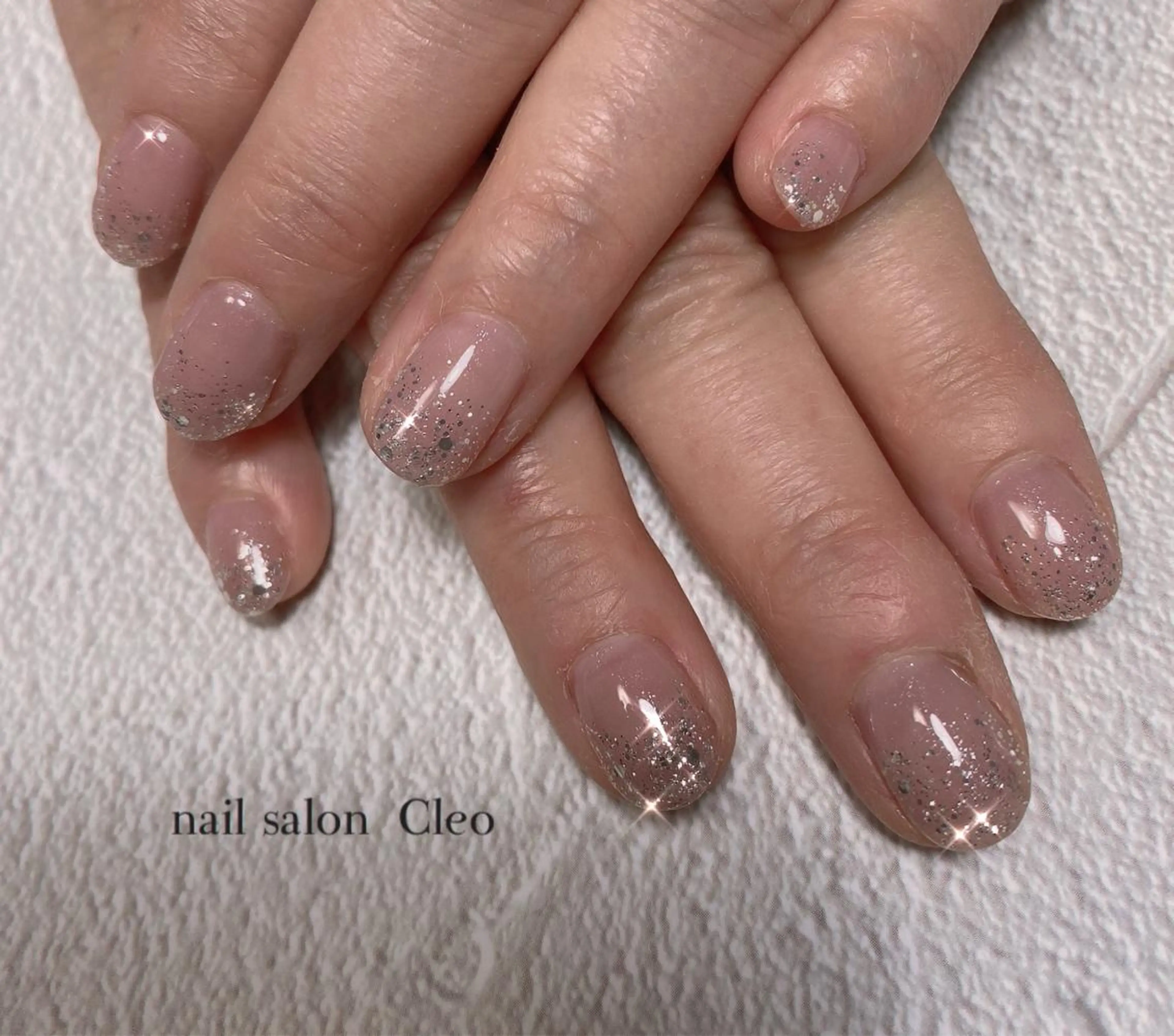 ネイル グラデーション ラメ(グリッター) ラメグラデーション 持ち込み Cleo クレオのネイルデザイン
