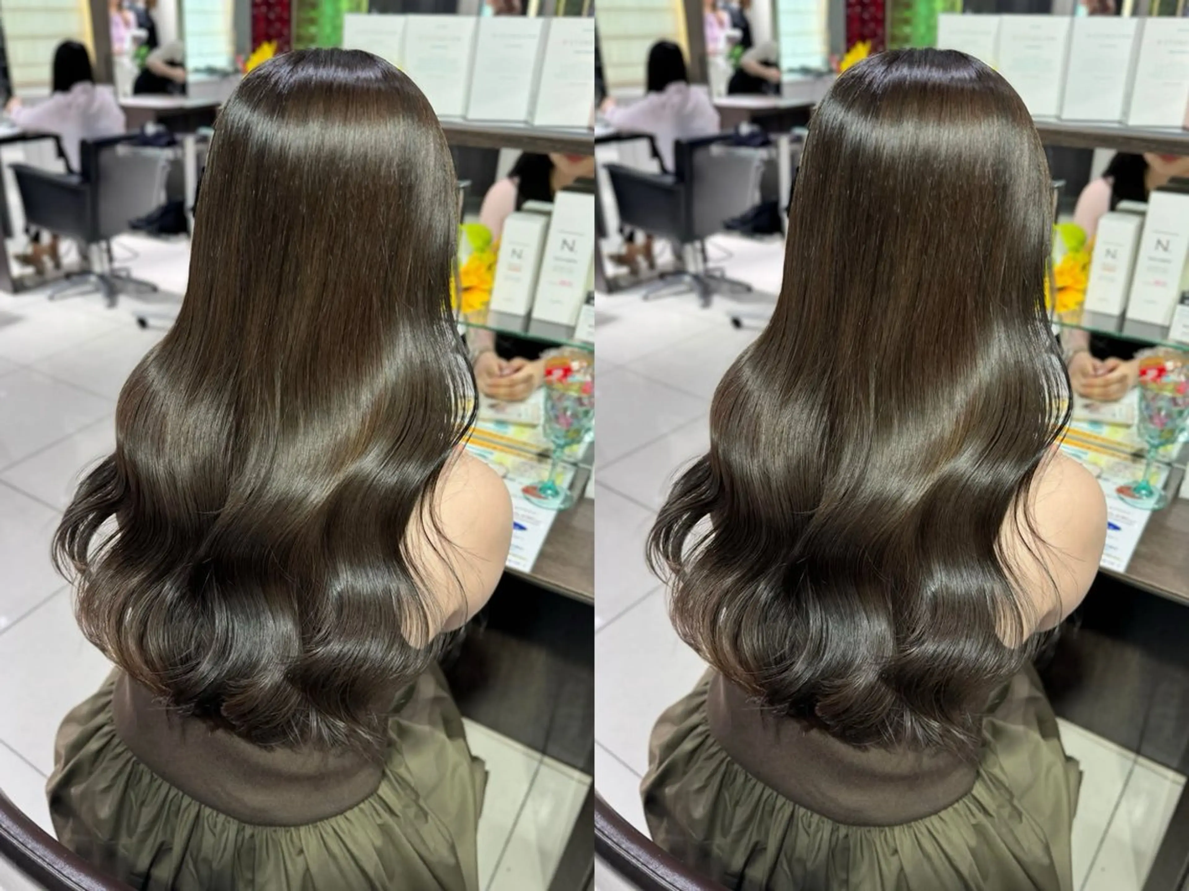 ロング カラー 縮毛矯正・癒し ヘッドスパ🧸ここなのヘアスタイル