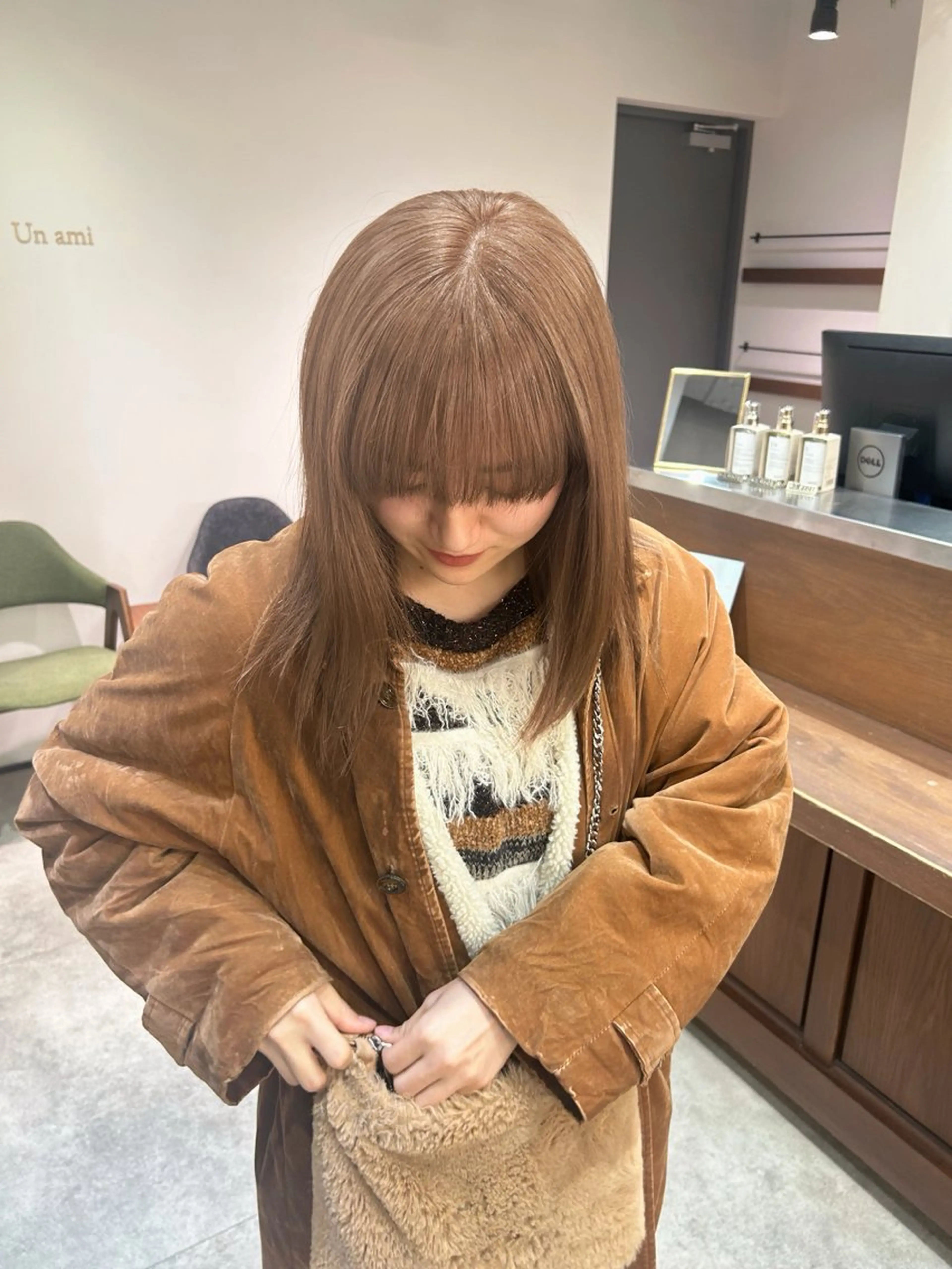 ミディアム ヘアカラー おしゃれボブ/暖色 カラー🧶いろはのヘアスタイル