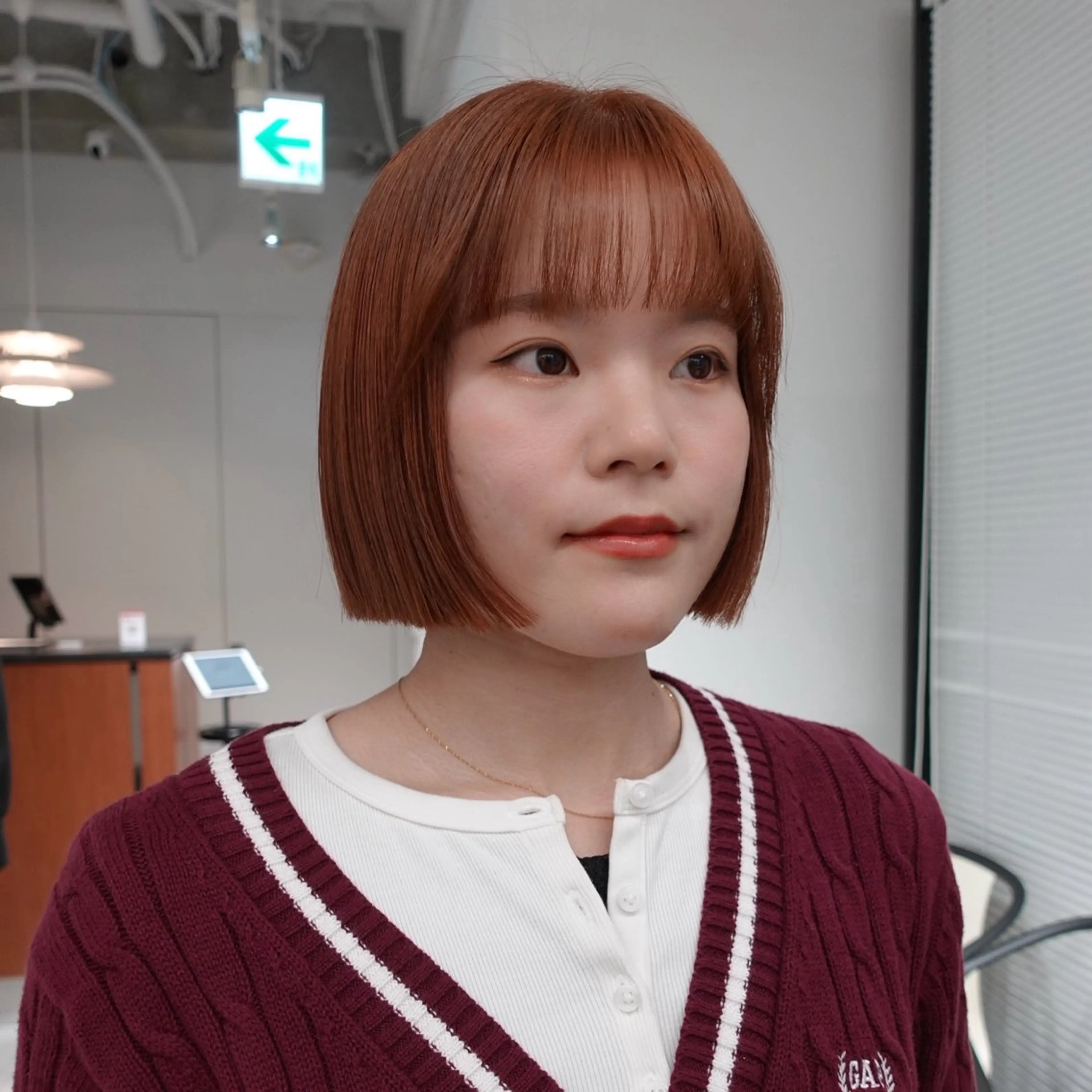 ショート カラー ヘアアレンジ オレンジ ボブ カット 縮毛矯正 🌐サトウ リョウ🌐のヘアスタイル