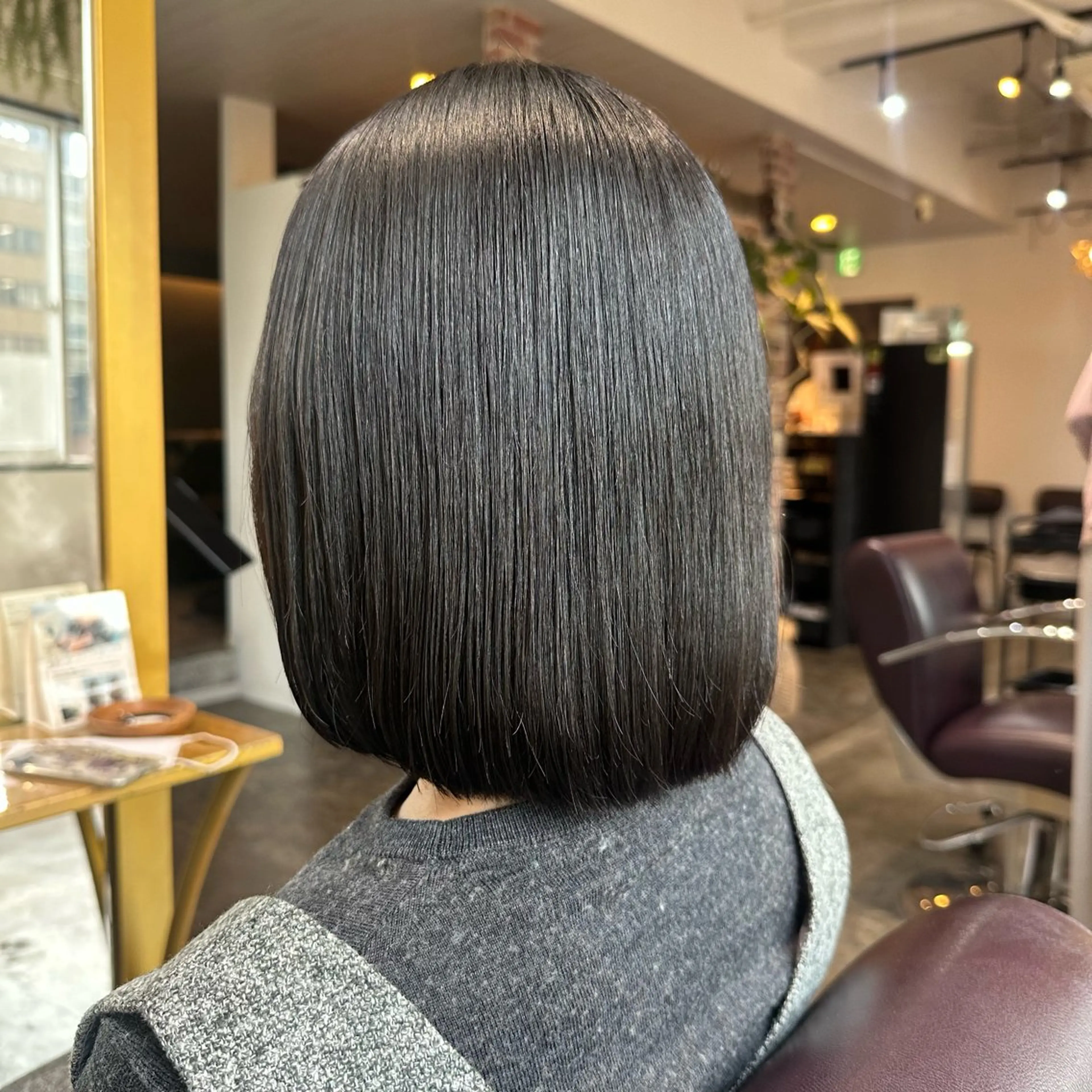 ミディアム 縮毛矯正 カット 縮毛矯正 心斎橋/レイヤー/ 艶カラー💖Sakiのヘアスタイル