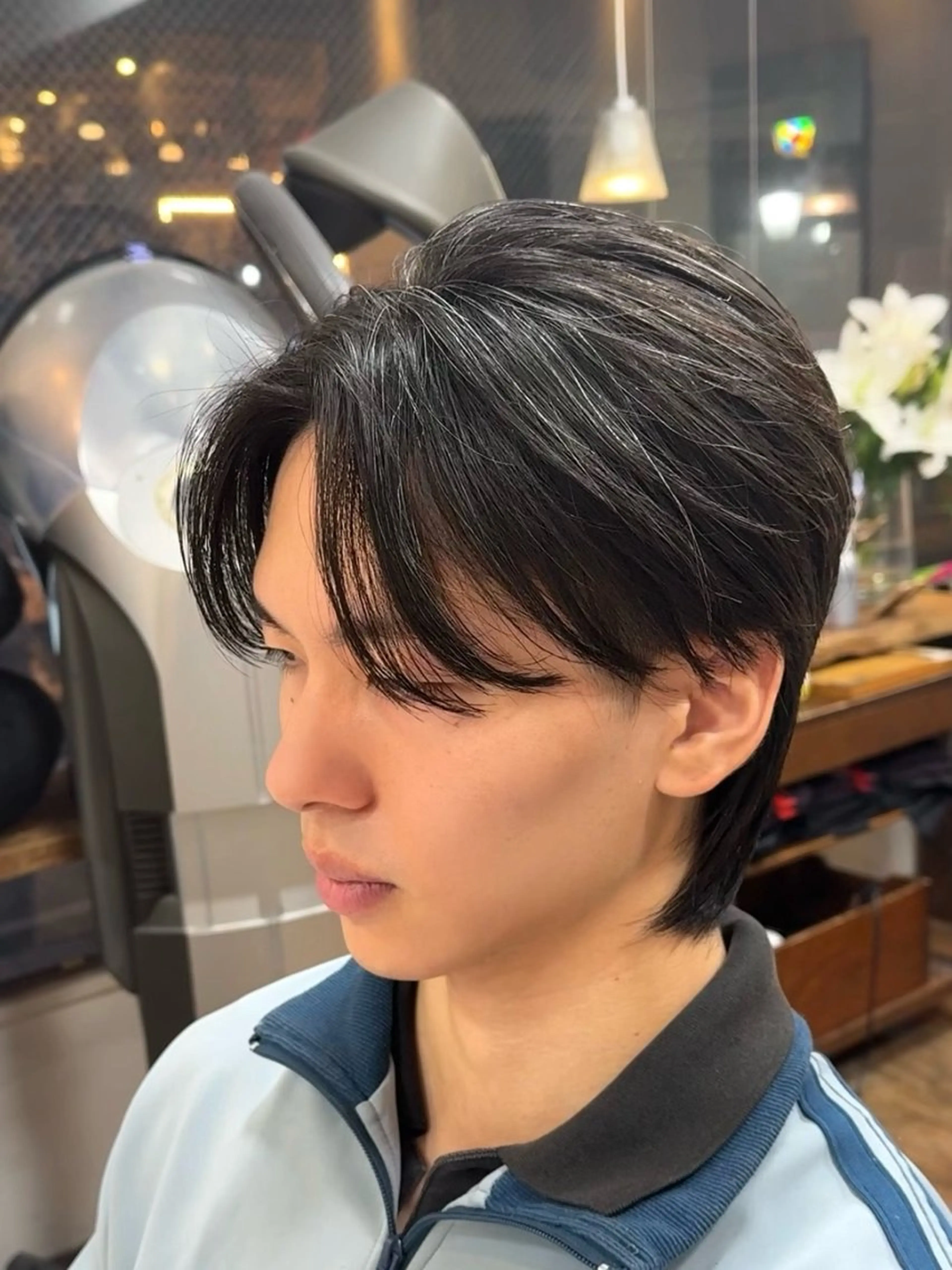 ミディアム メンズ センターパート メンズウルフカット ウルフカット カット 小山功陽 /メンズスタイルのヘアスタイル