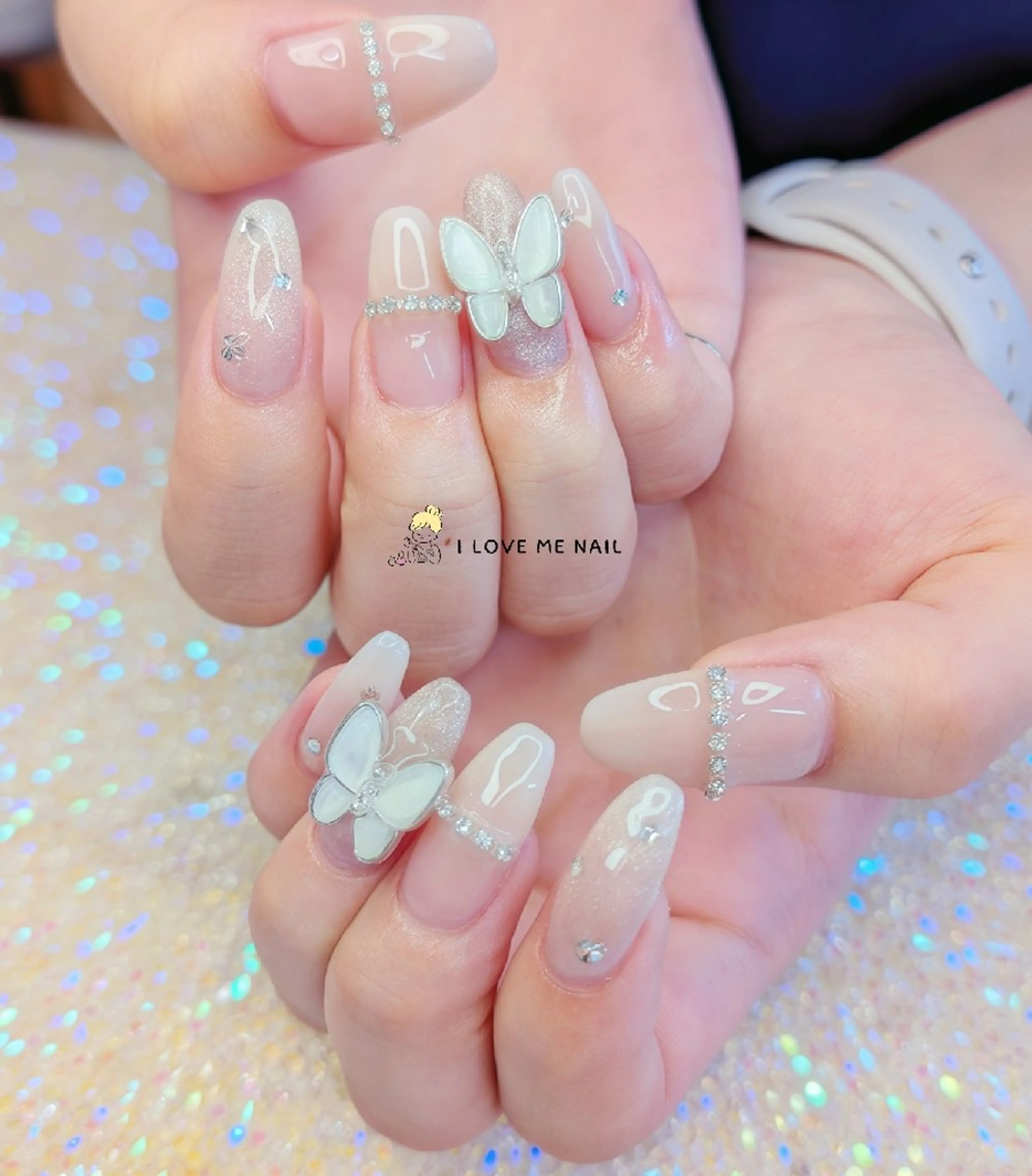 ネイル 長さ出し ハート 韓国ネイル マグネットネイル ニュアンスネイル ハンドネイル I LOVE ME NAIL.｡.:*♡のネイルデザイン