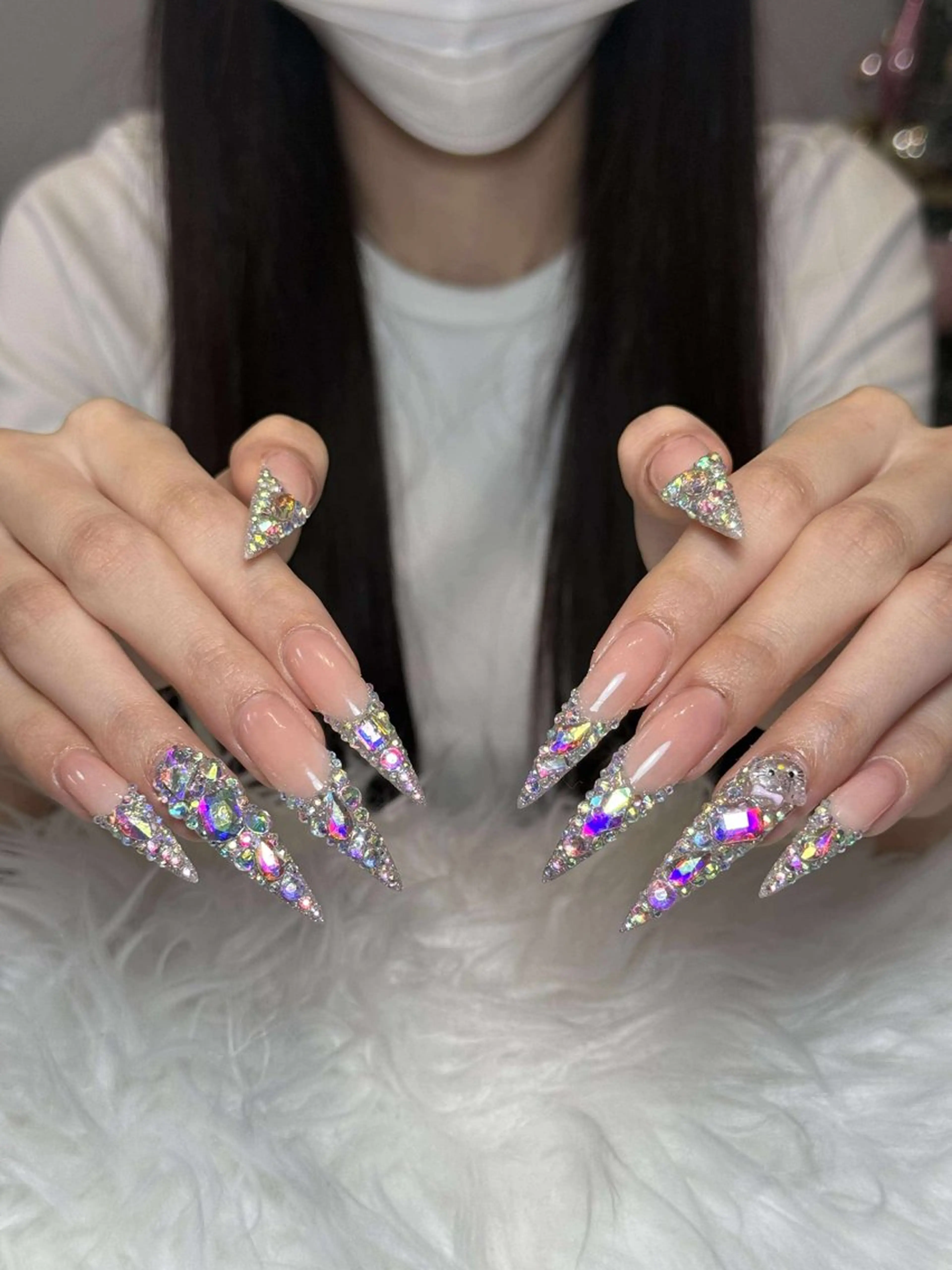 ネイル オーロラネイル ボルドー ブラウン 氷ネイル・うるうるネイル キラキラネイル ハンドネイル Julli NailStudioのネイルデザイン