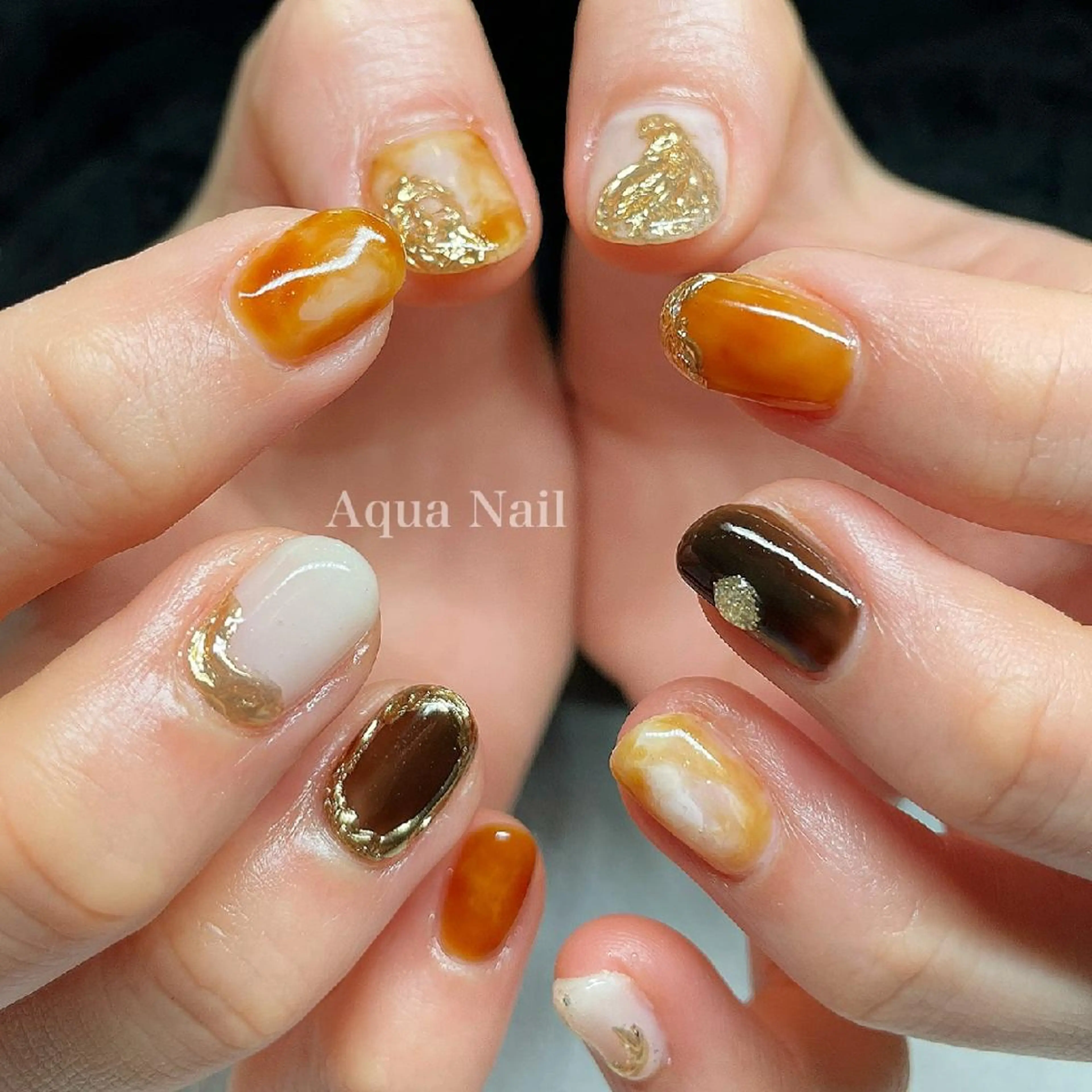 ネイル アートネイル ミラーネイル ニュアンスネイル ハンドネイル フットネイル AQUA NAILのネイルデザイン