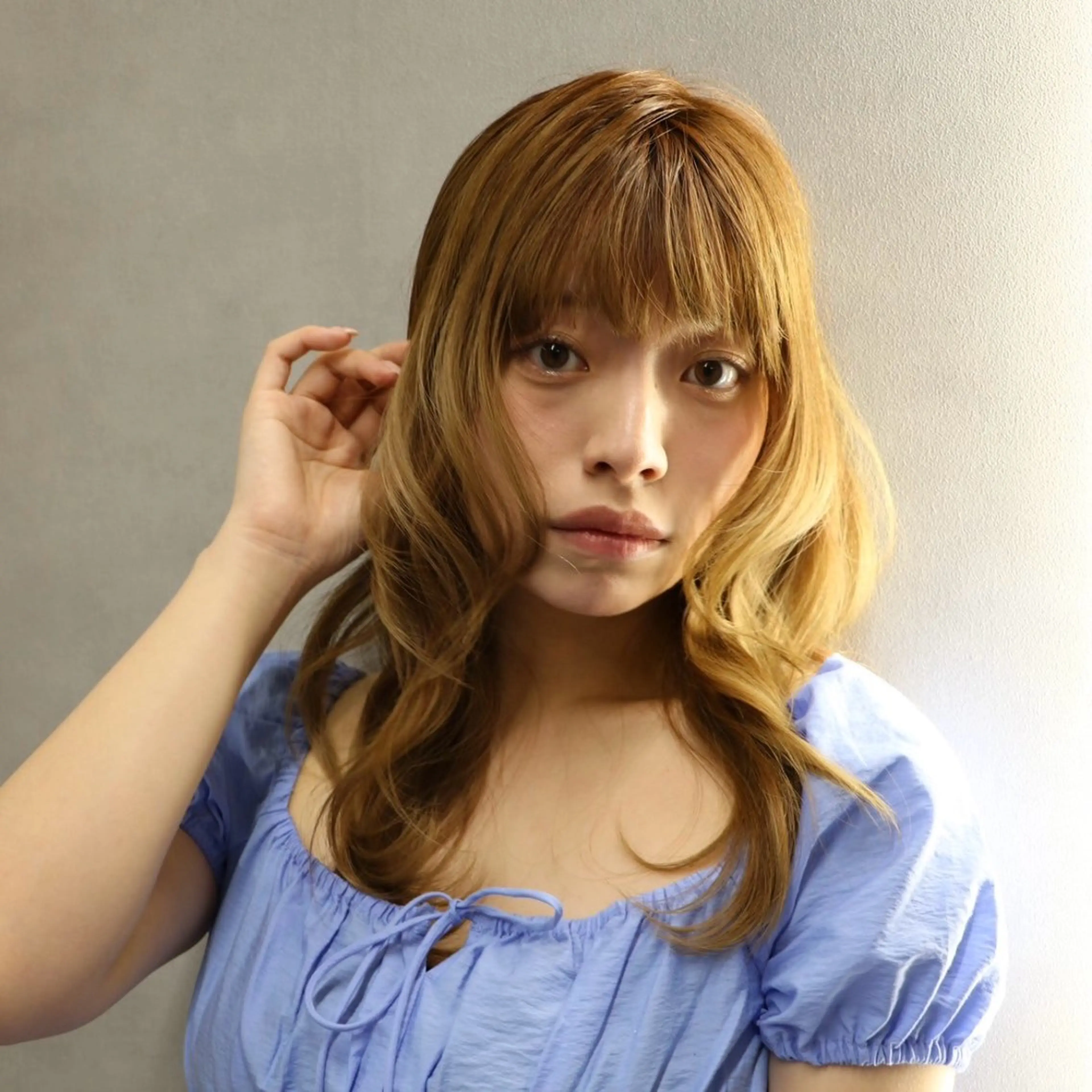 セミロング カット ヘアカラー トリートメント 阿倍野/髪質改善 /縮毛矯正/坪田幸広のヘアスタイル