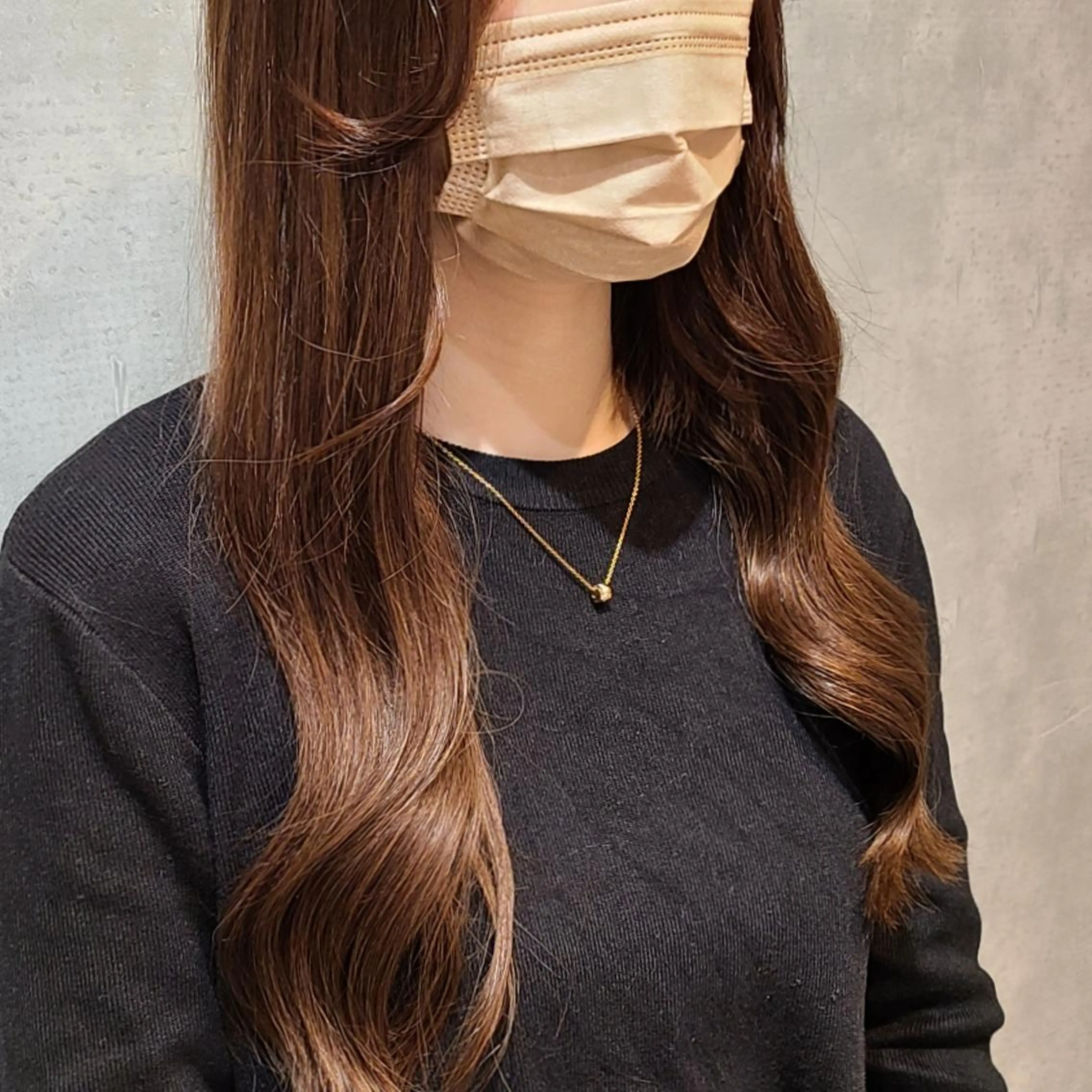 ロング エクステ 顔周りカット 西田 理沙のヘアスタイル