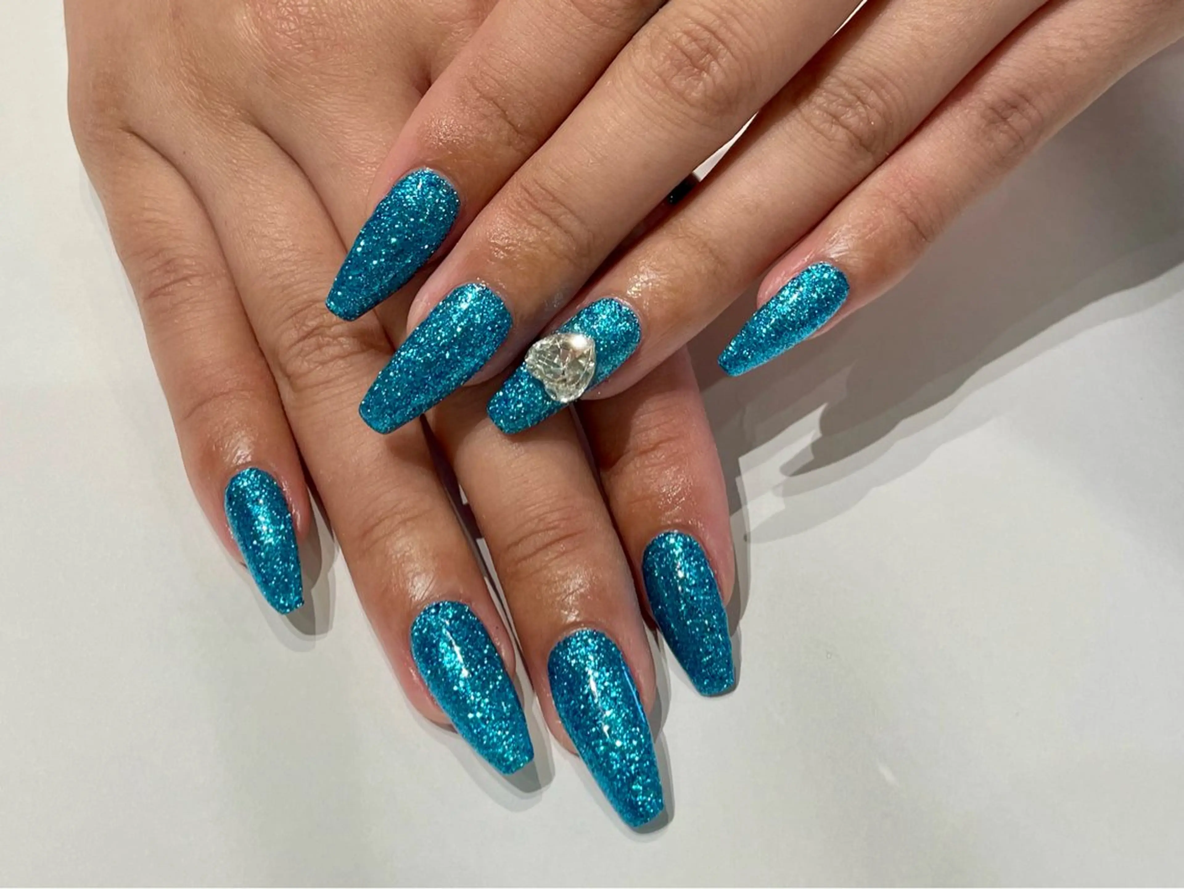 ネイル ラメ(グリッター) ワンカラーネイル スカルプネイル joieange MEGUMIのネイルデザイン