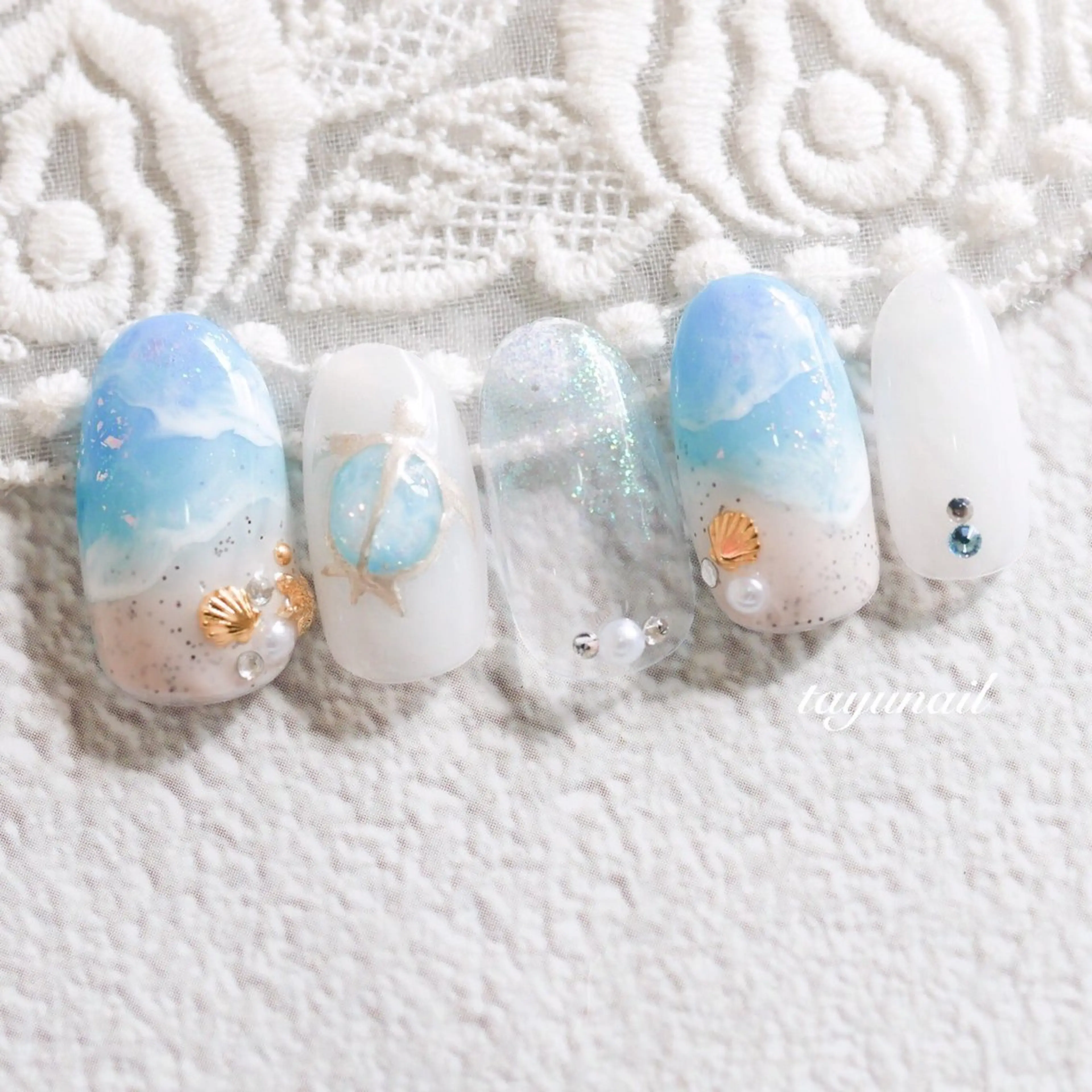 ネイル アートネイル ジェルネイル パラジェル 夏ネイル ネイルサロン 【たゆnail】のネイルデザイン