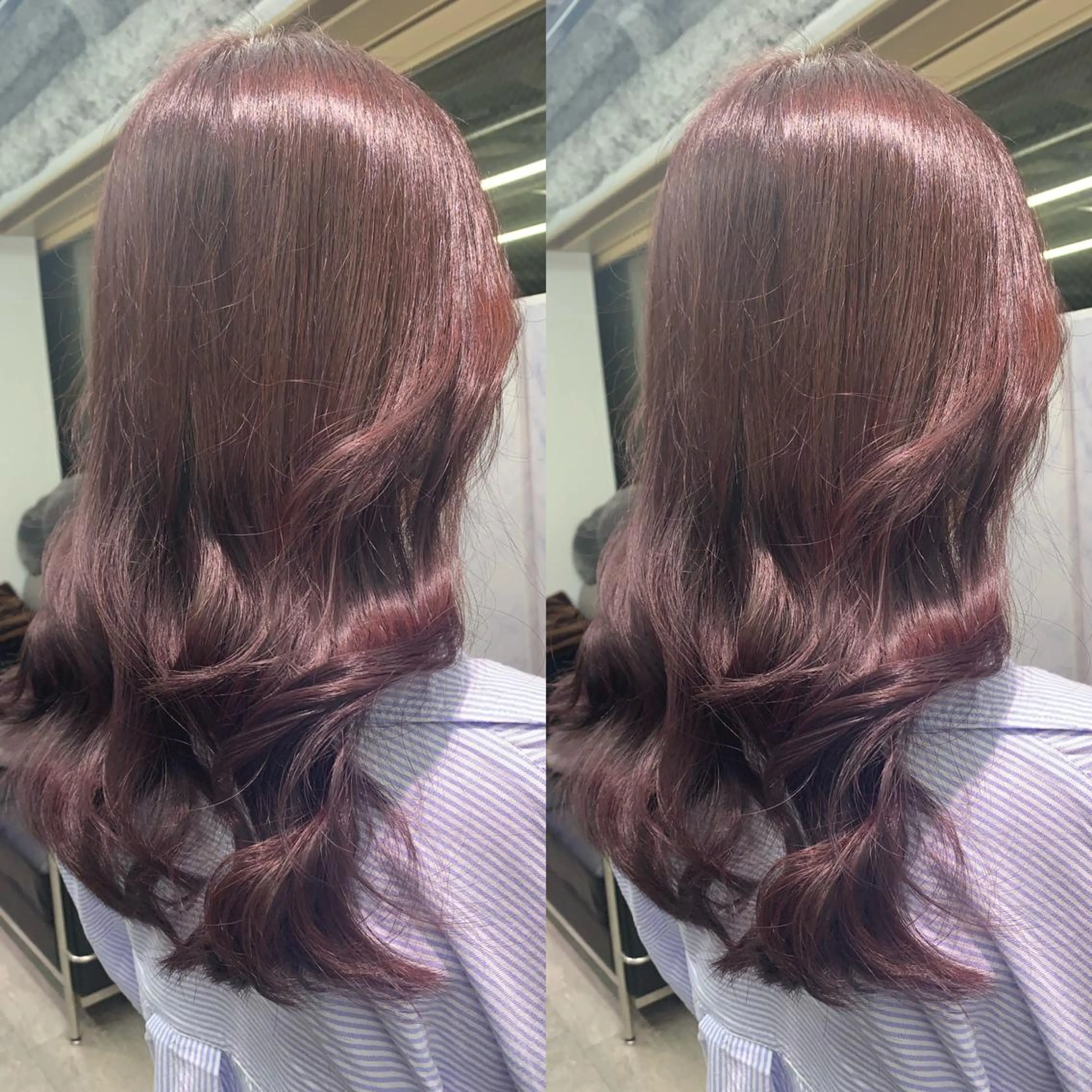 ミディアム パープルカラー ヘアカラー エクステ プルエクステ 🖤MIYUのヘアスタイル