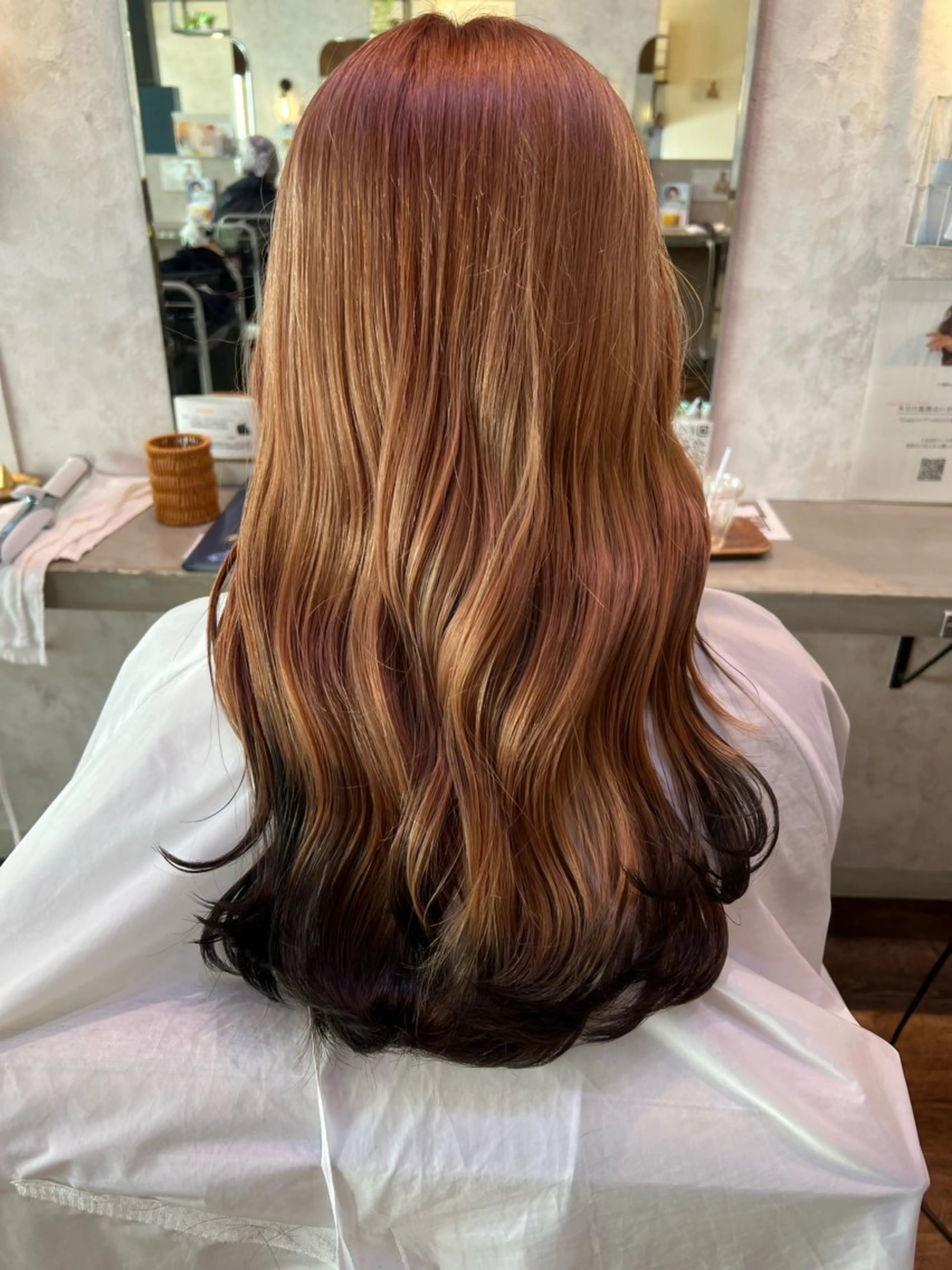 ロング カラー ベージュカラー 黒髪 ミルクティーベージュ 三條場 彩夏のヘアスタイル