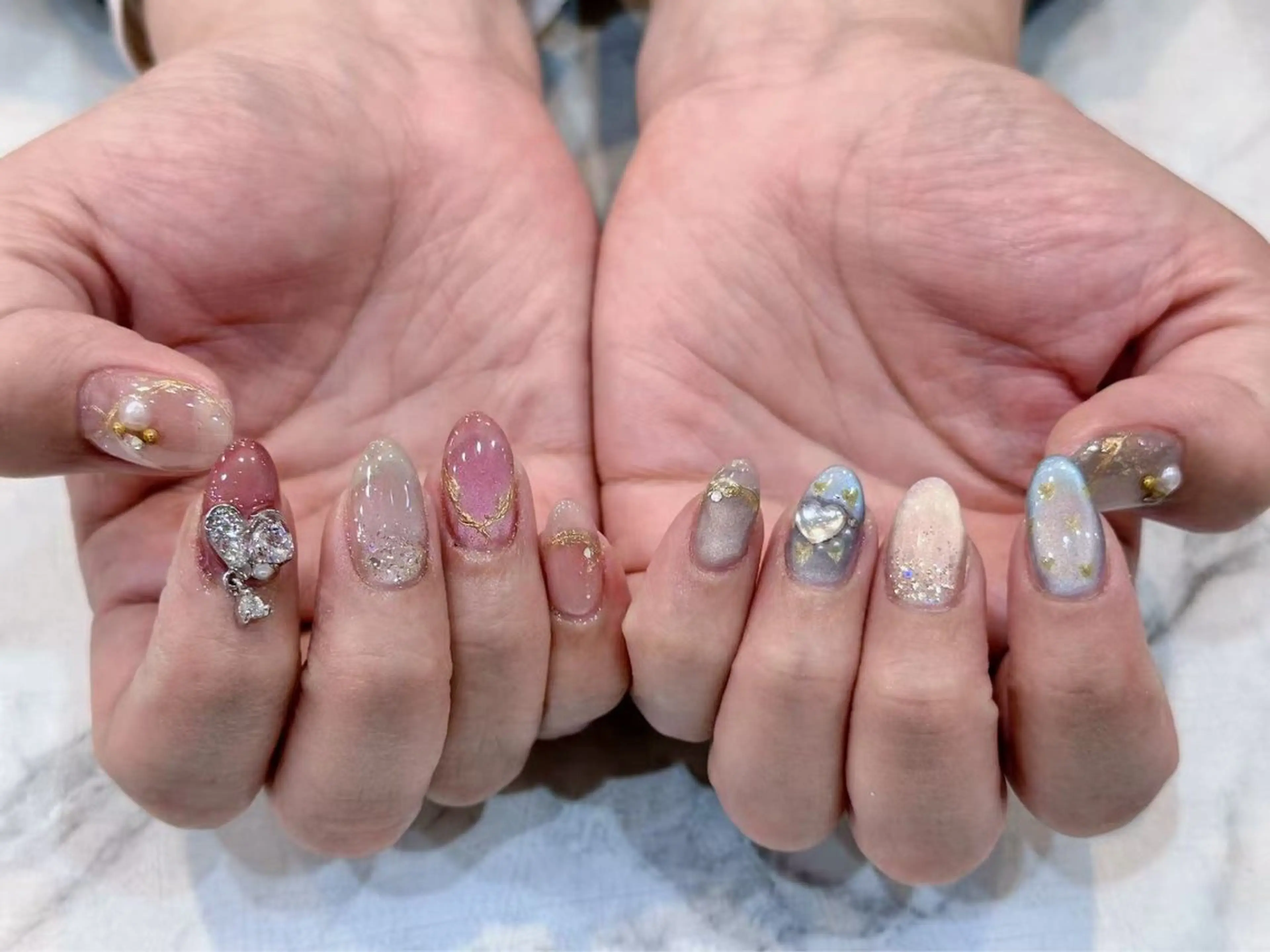 ネイル アートネイル フットネイル ジェルネイル ハート マグネットネイル Babarla Nailのネイルデザイン