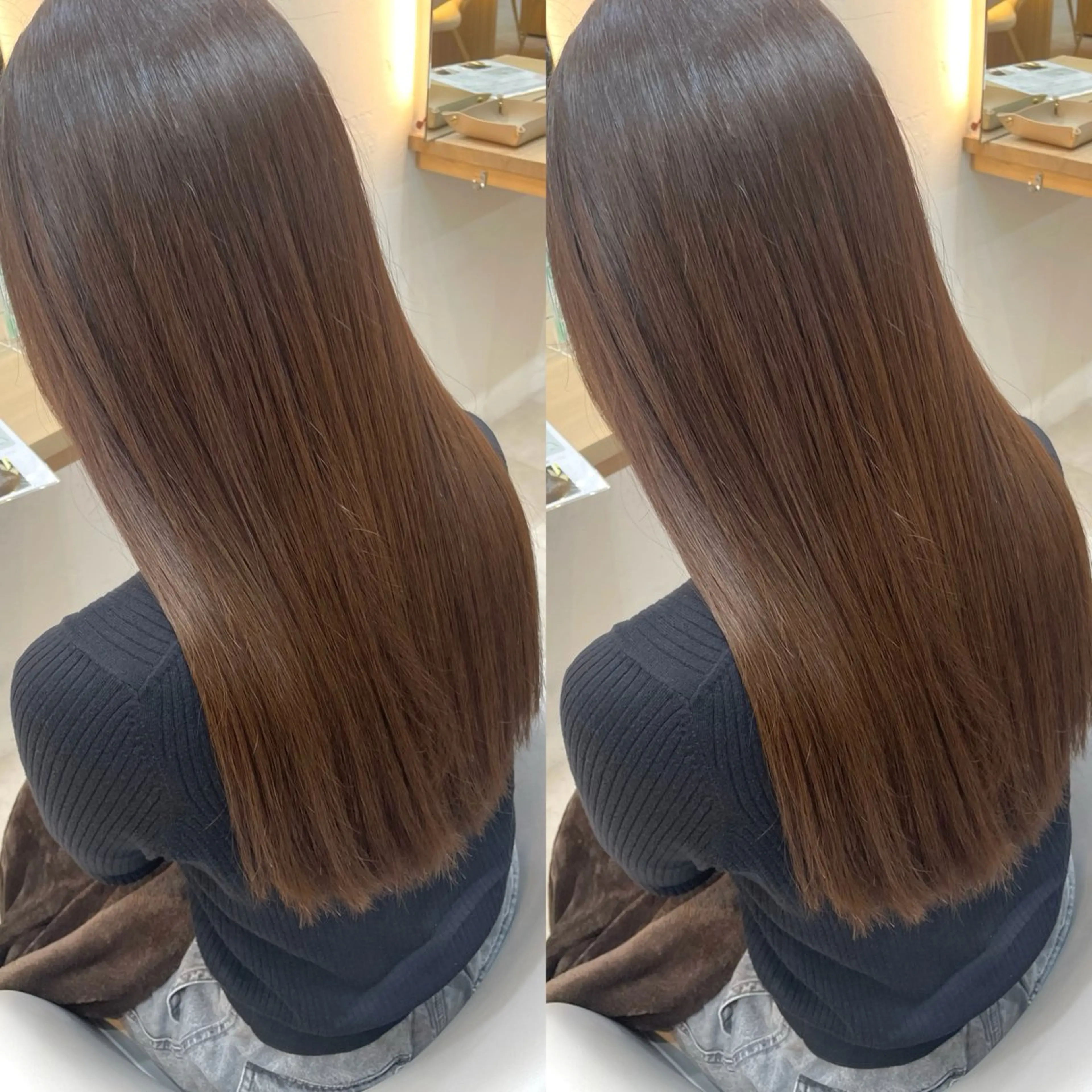ロング カラー ベージュカラー ブリーチ 透明感カラー ブリーチなしカラー ヘアカラー トリートメント ヘアセット ブリーチ無しダブル カラー🦕まどかのヘアスタイル