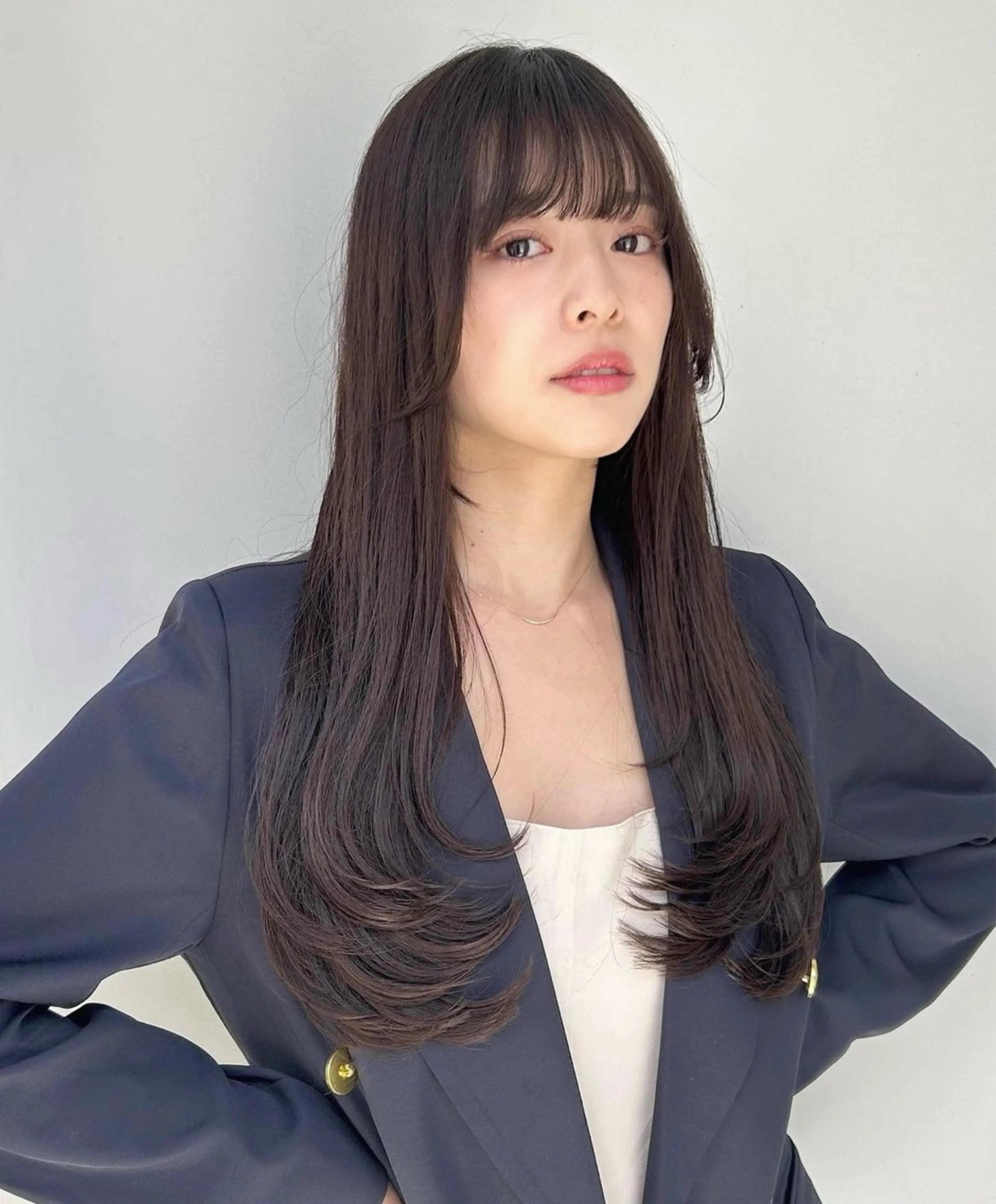 ロング レイヤーカット カット トリートメント 吉川 陽菜のヘアスタイル