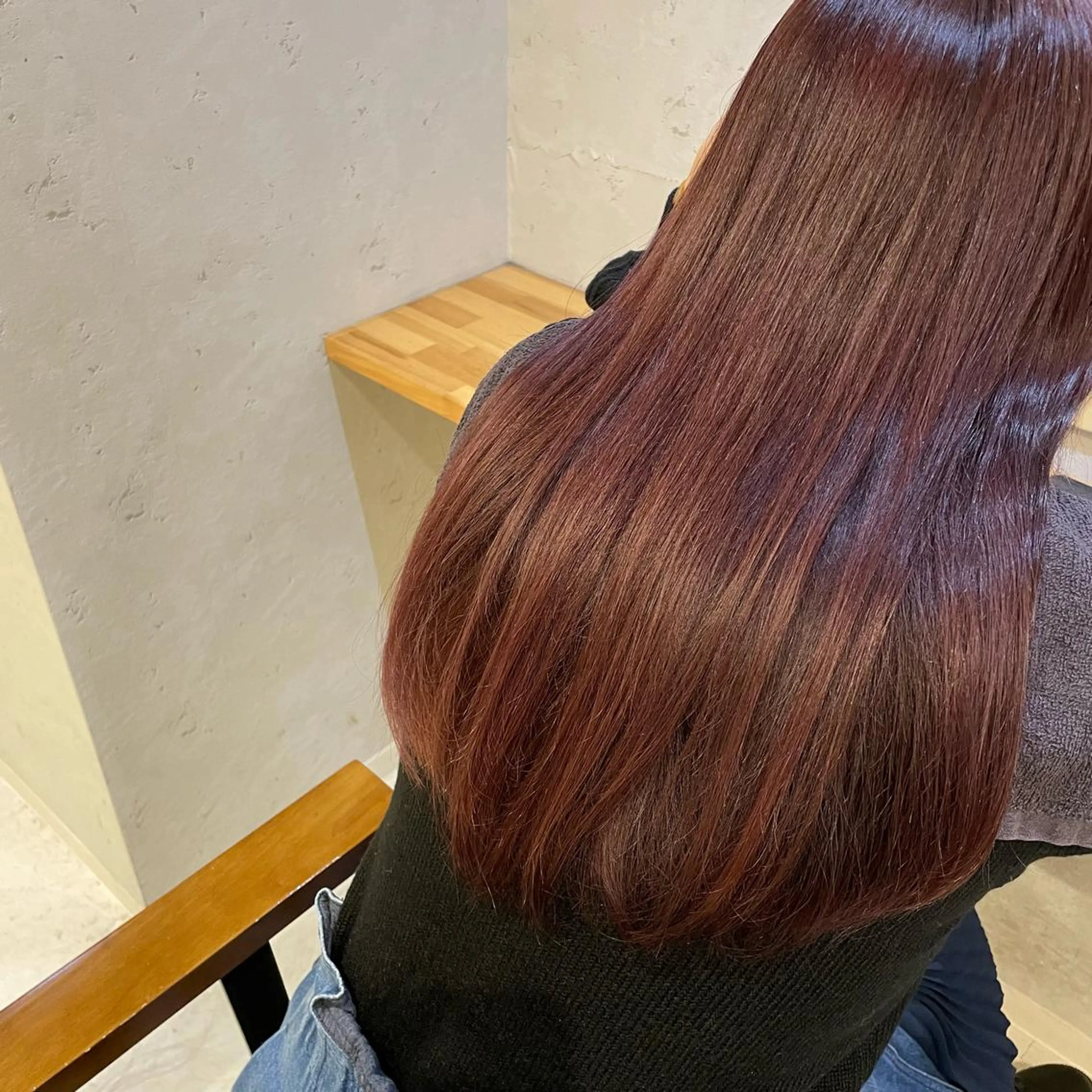 ロング カラー カット ヘアカラー トリートメント 外山 実咲のヘアスタイル