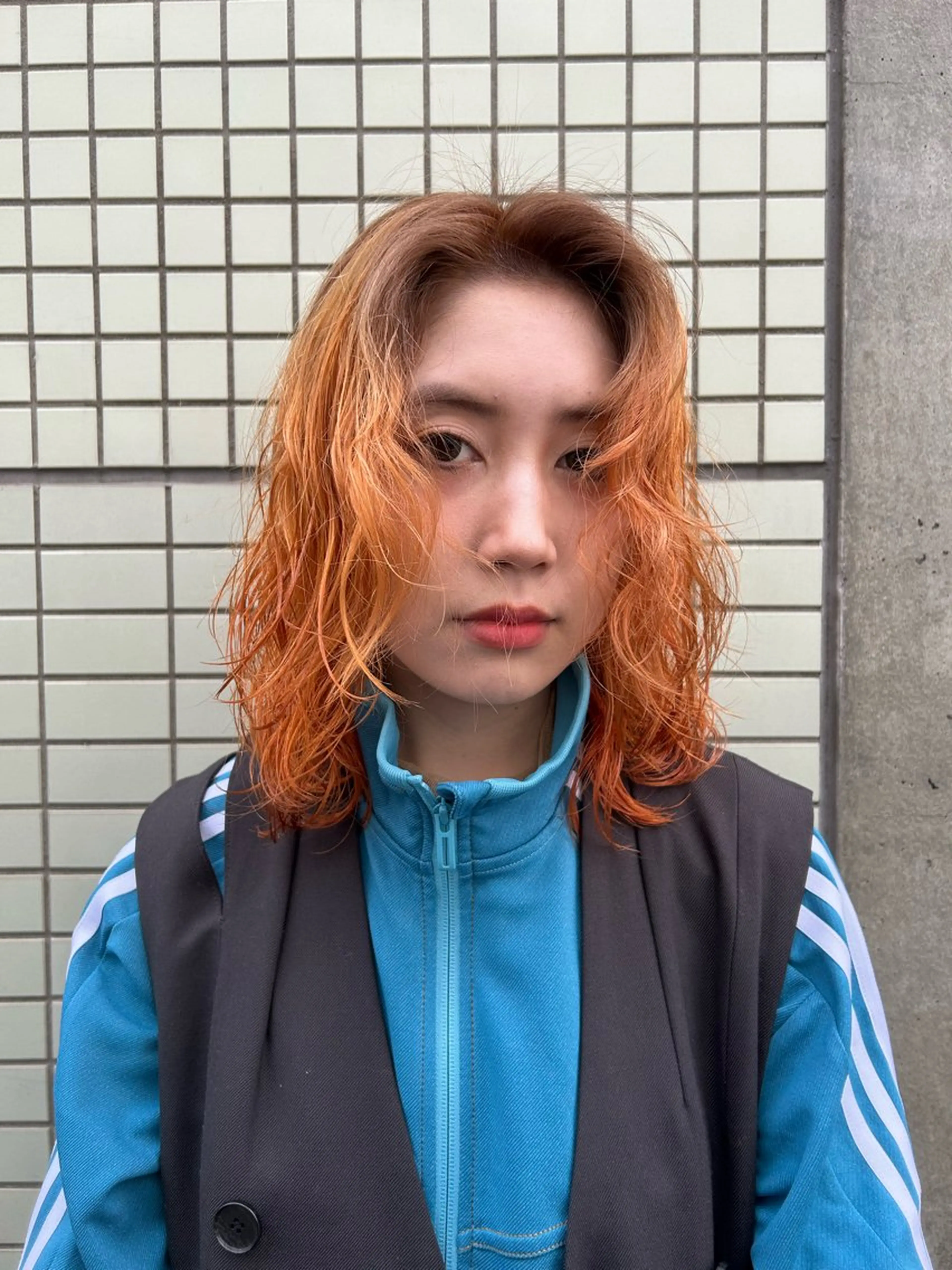 ミディアム カラー パーマ Yui. レイヤー/パーマのヘアスタイル