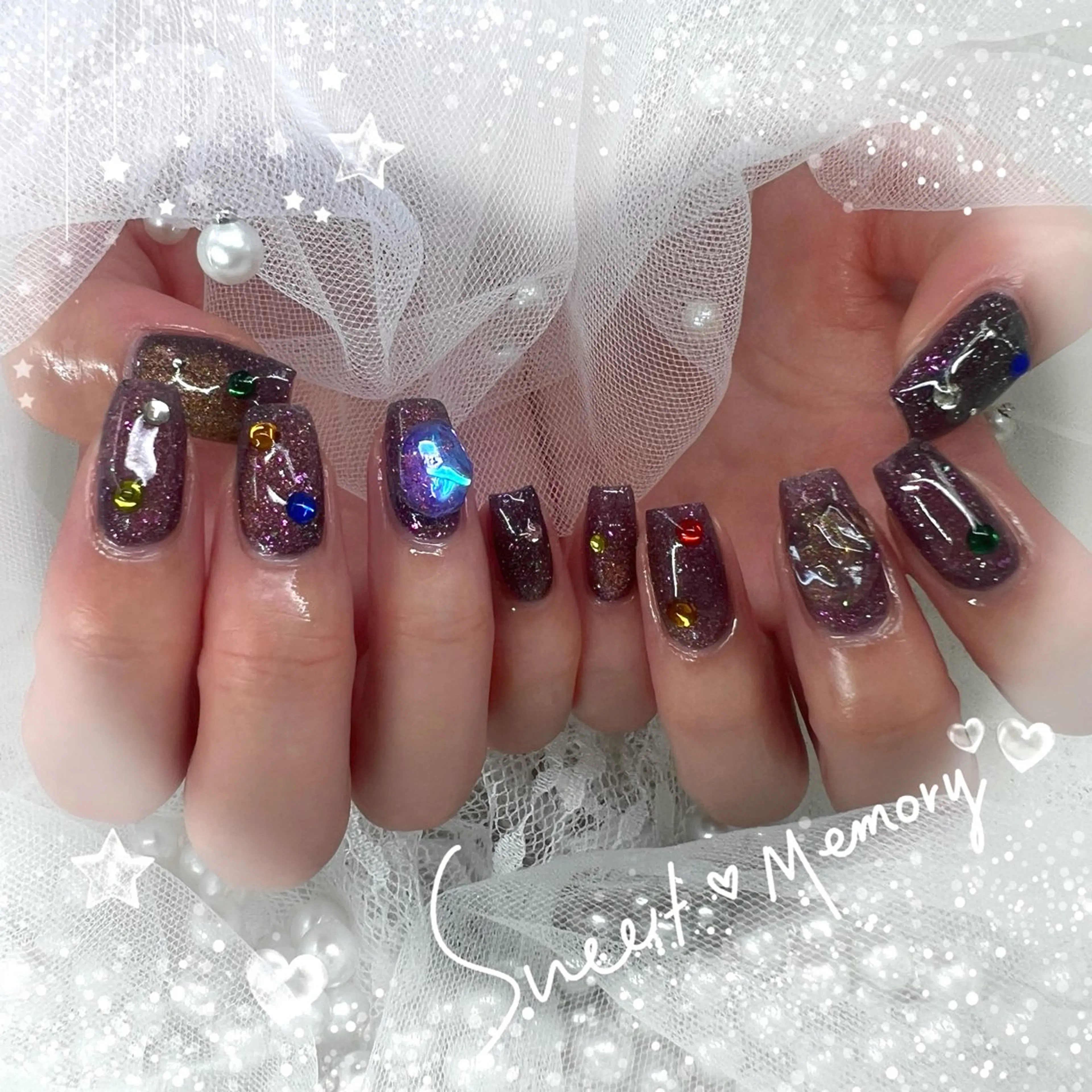 ネイル チークネイル フレンチネイル ガーリー ガラスフレンチ グラデーション ハンドネイル Chill Nailsalonのネイルデザイン