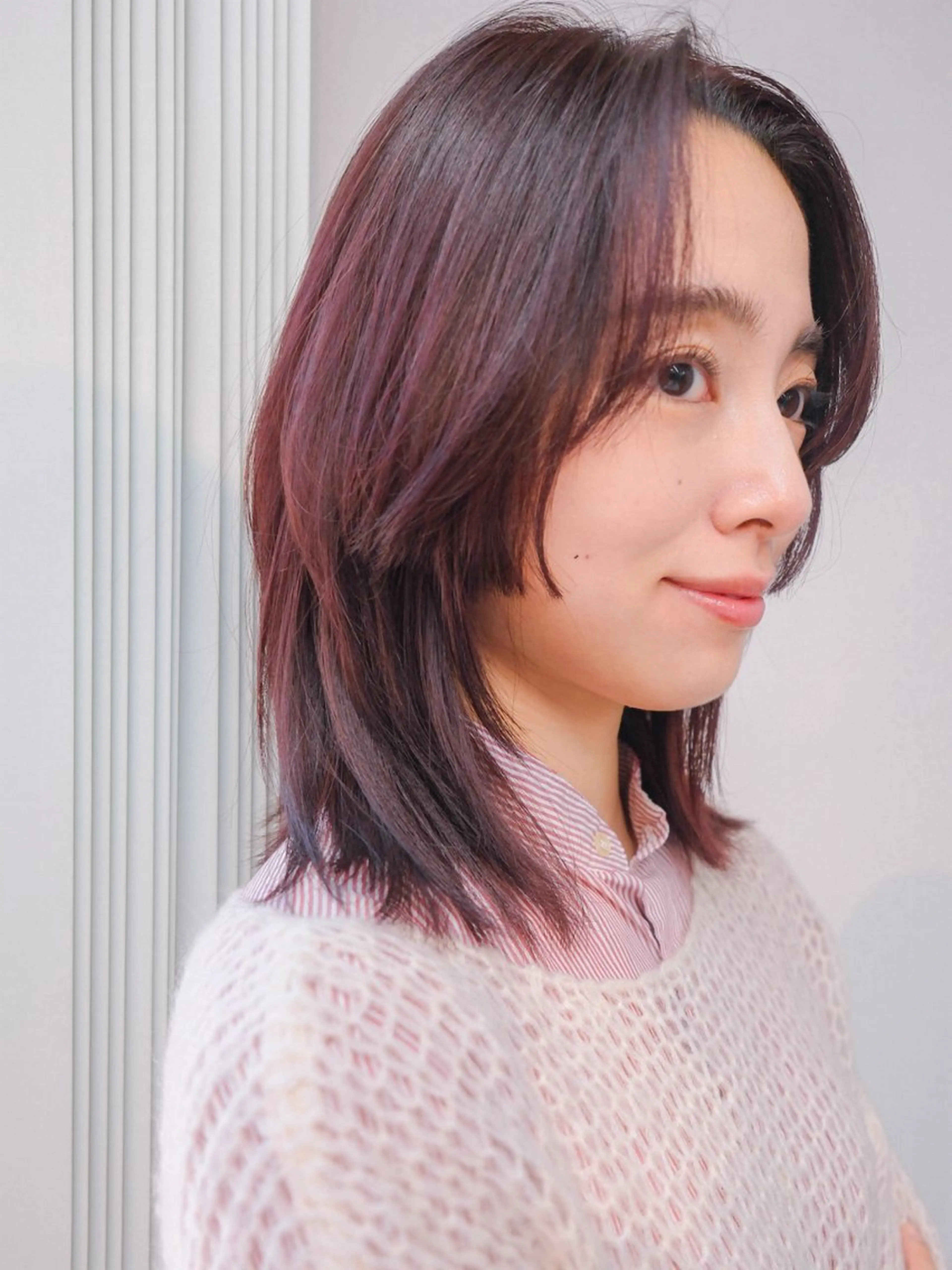 カラー ブラウンカラー ピンクカラー ボブ カット ヘアカラー トリートメント ボブ/ミディアム 親しみやすさ/さくらのヘアスタイル